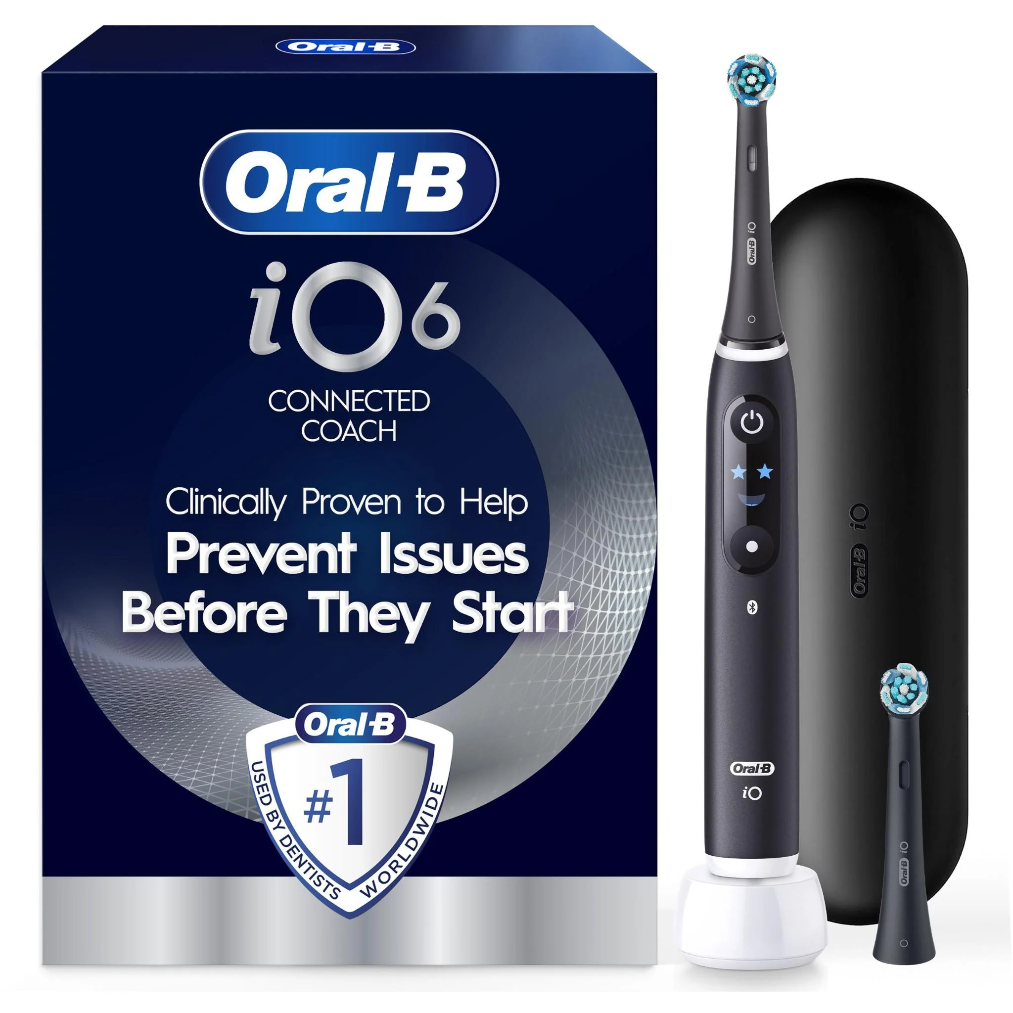 Oral-B iO 6 Connected Coach Advanced Clean Electric Toothbrush with Travel Case (Black) - Image 16
