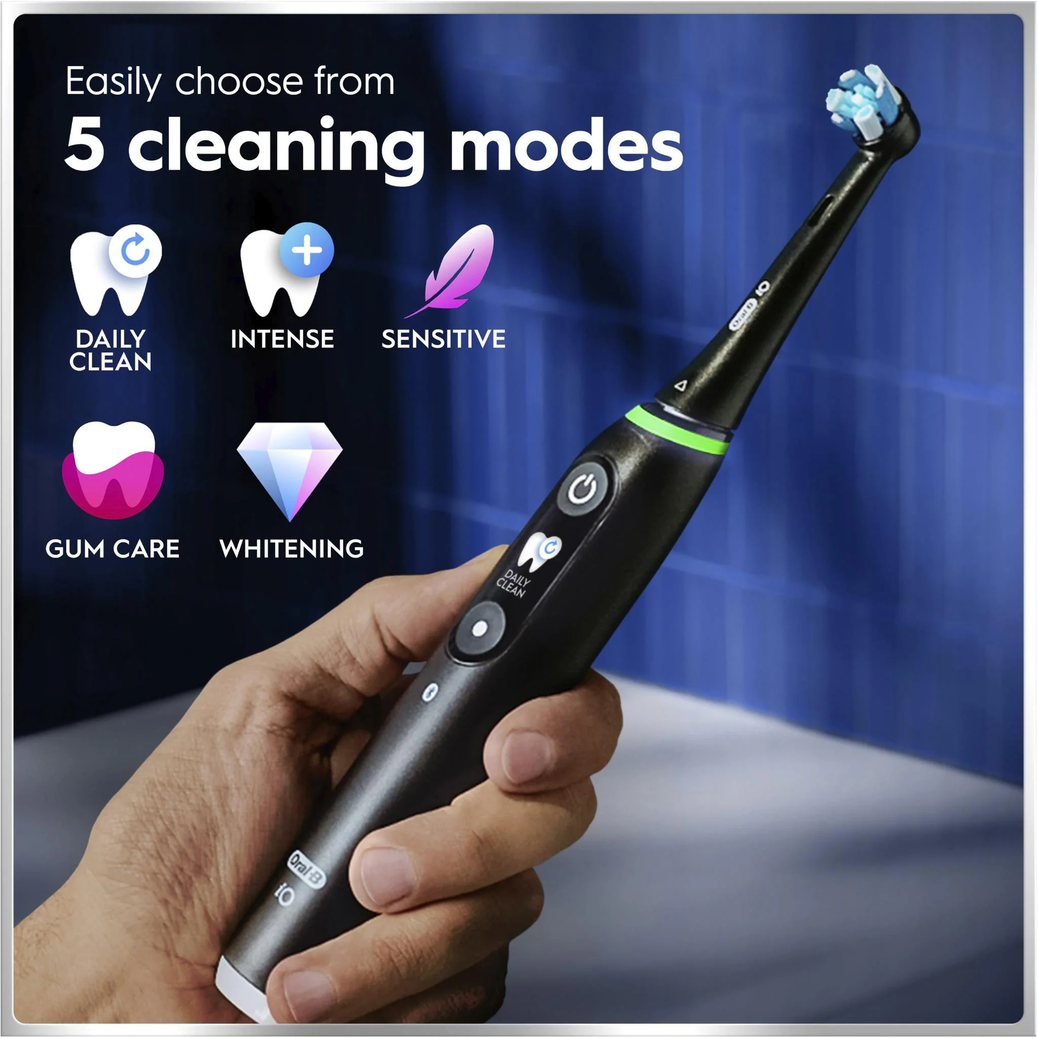 Oral-B iO 6 Connected Coach Advanced Clean Electric Toothbrush with Travel Case (Black) - Image 3