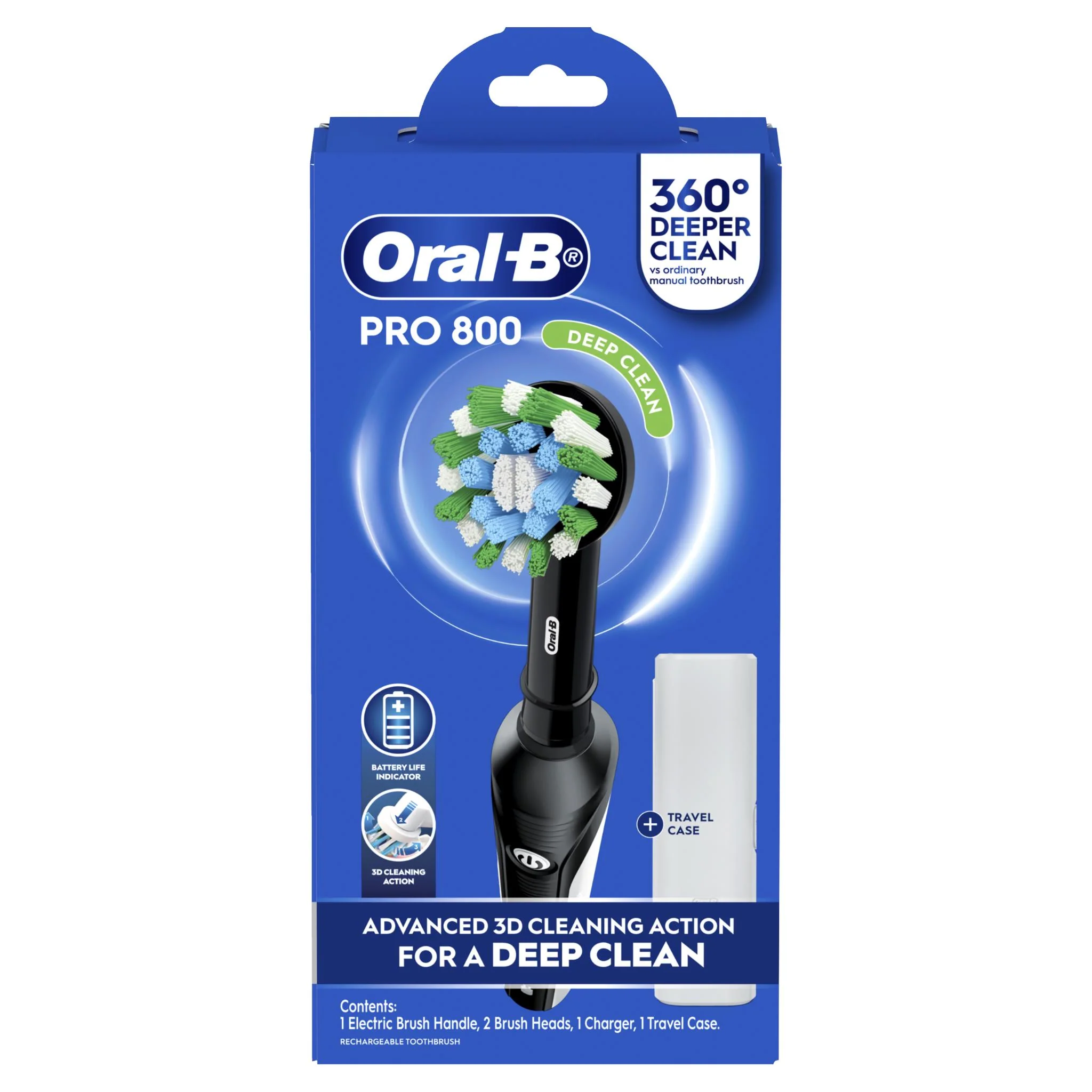 Oral-B Pro 800 Floss Action Electric Toothbrush (Black) - Image 7