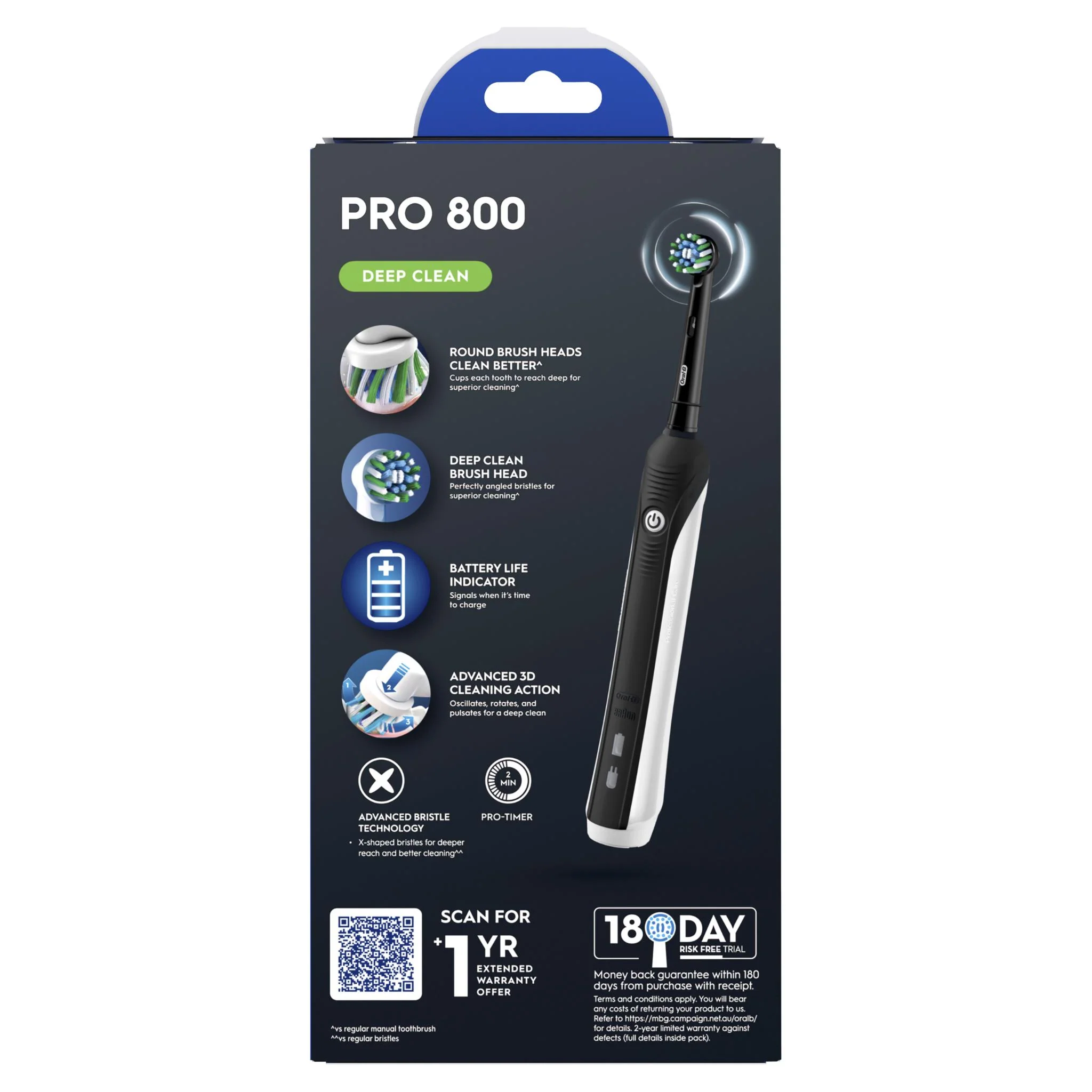 Oral-B Pro 800 Floss Action Electric Toothbrush (Black) - Image 8