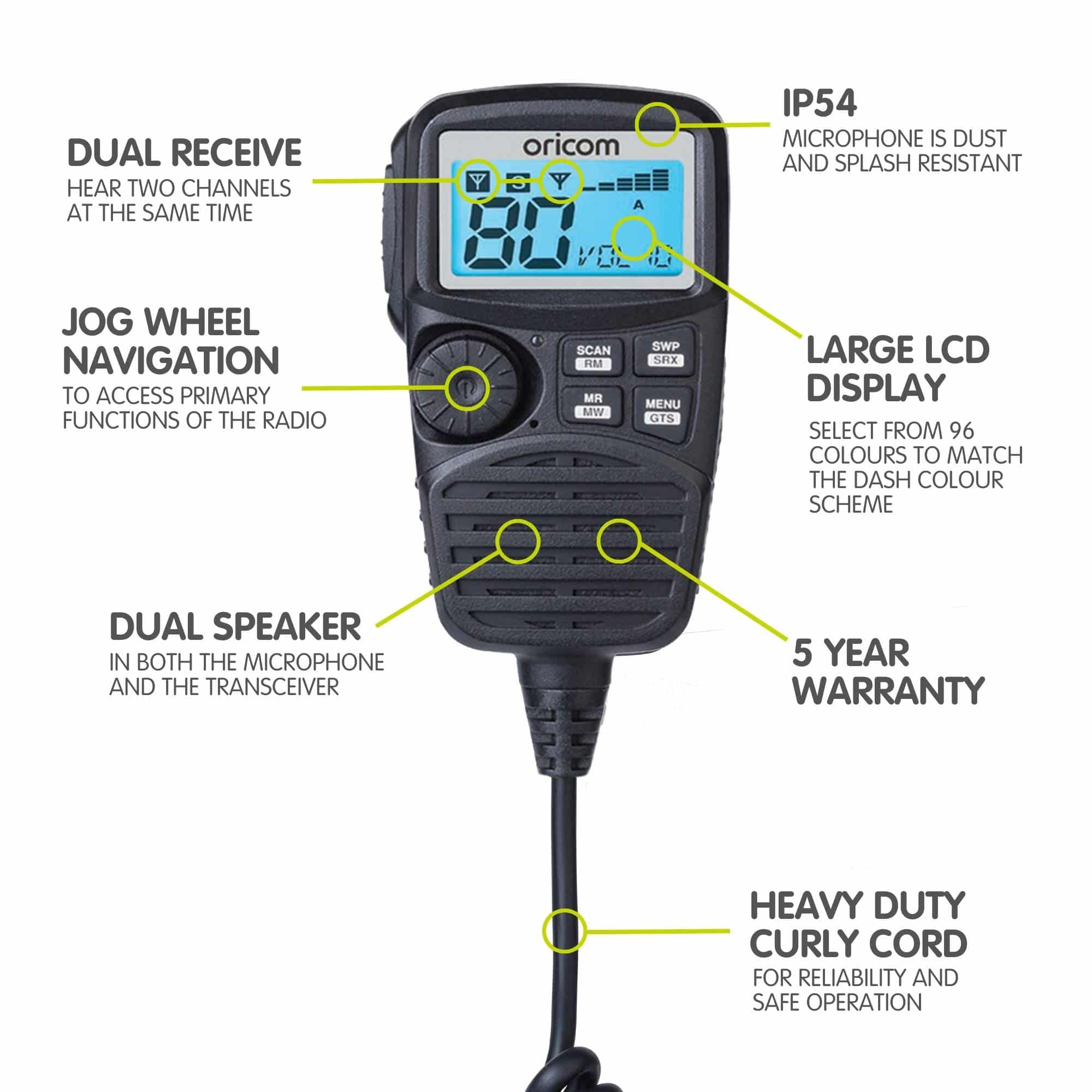 Oricom UHF350DR Radio, ANU240 Antenna & Handheld - Image 4