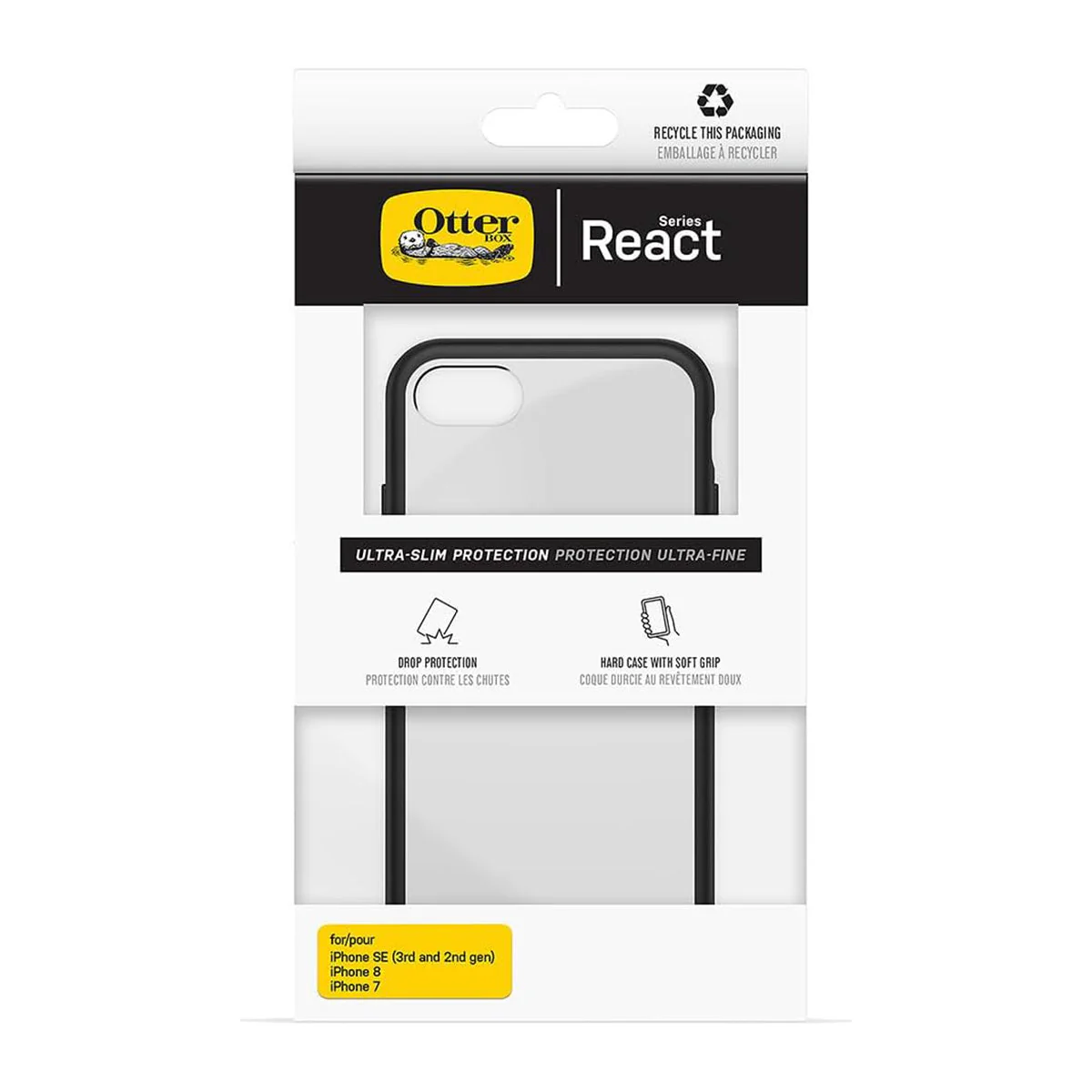 OtterBox React Case For iPhone iPhone 7/8/SE (2nd and 3rd Gen) - Clear/Black - Image 3