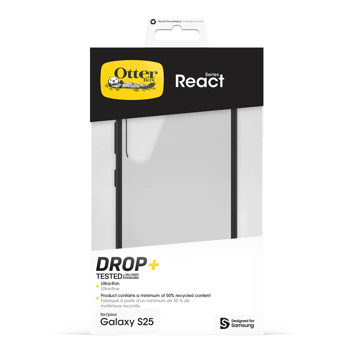 OtterBox React for Samsung Galaxy S25 (Black Crystal) - Image 5