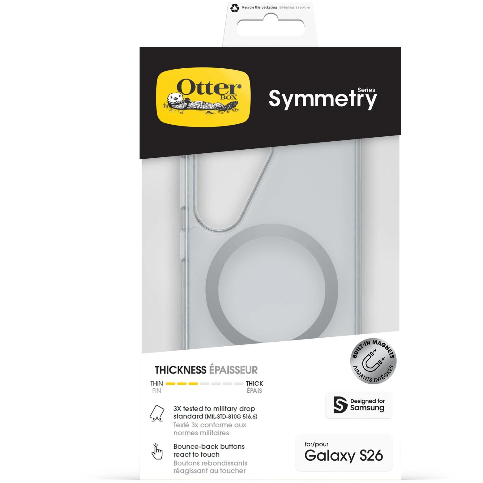 OtterBox Symmetry Magnet Case for Galaxy S26 (Clear) - Image 4