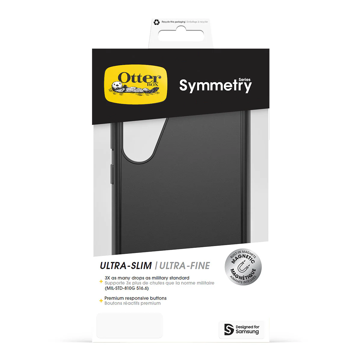 OtterBox Symmetry Magnets Phone Case for Samsung Galaxy S25 Plus (Black) - Image 5