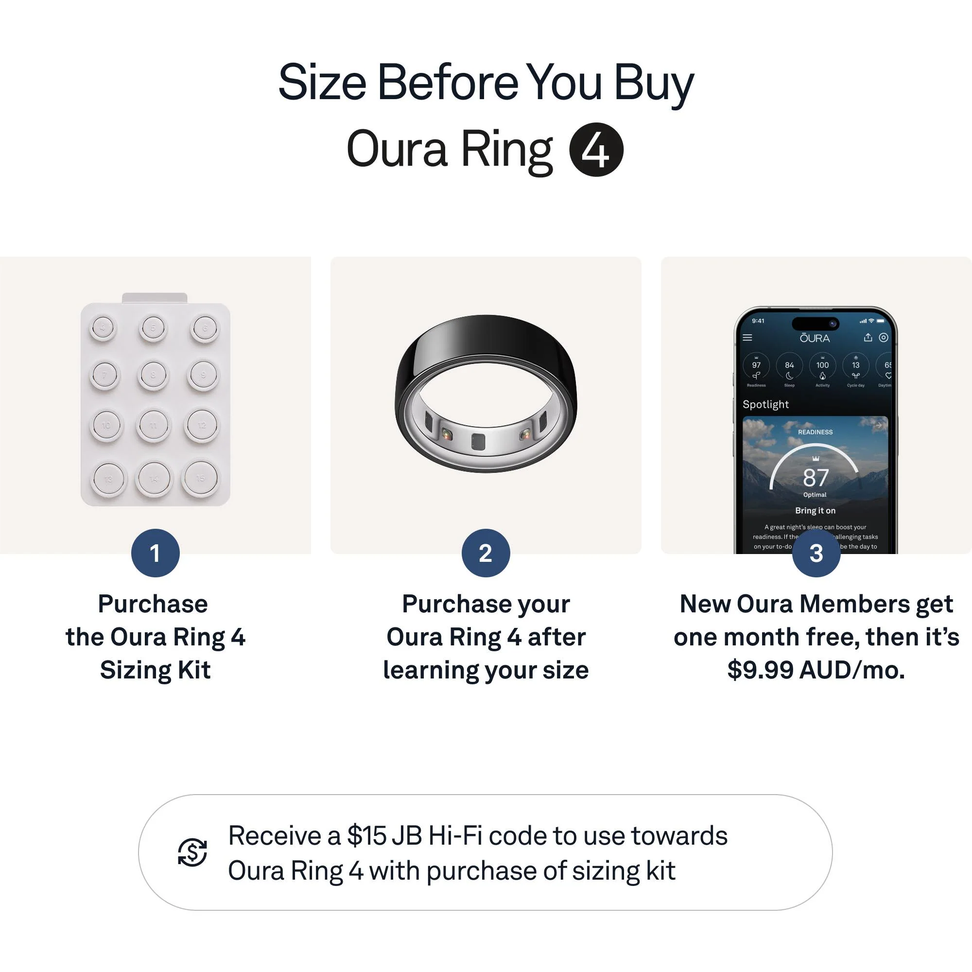 Oura Ring 4 [Size 8] (Black) - Image 4