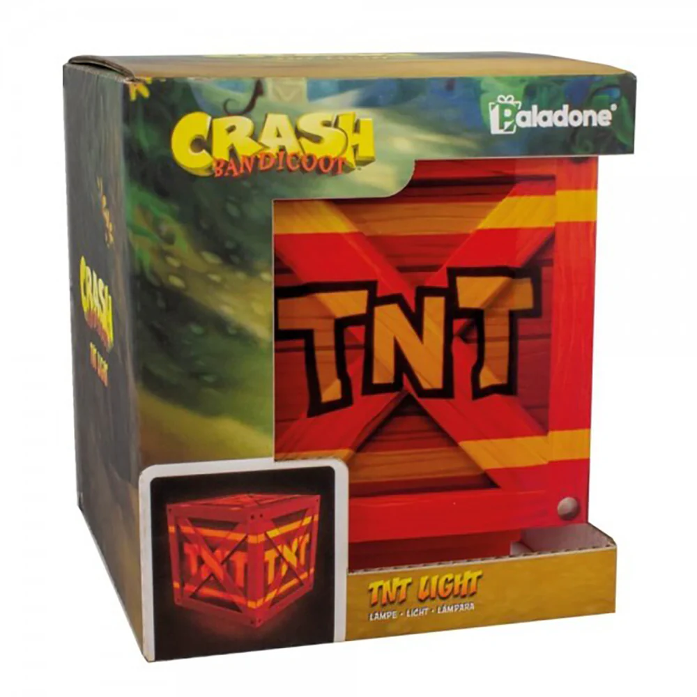 Paladone 10cm Crash Bandicoot Themed Tnt Light Kids Desk Lamp Decor - Image 2