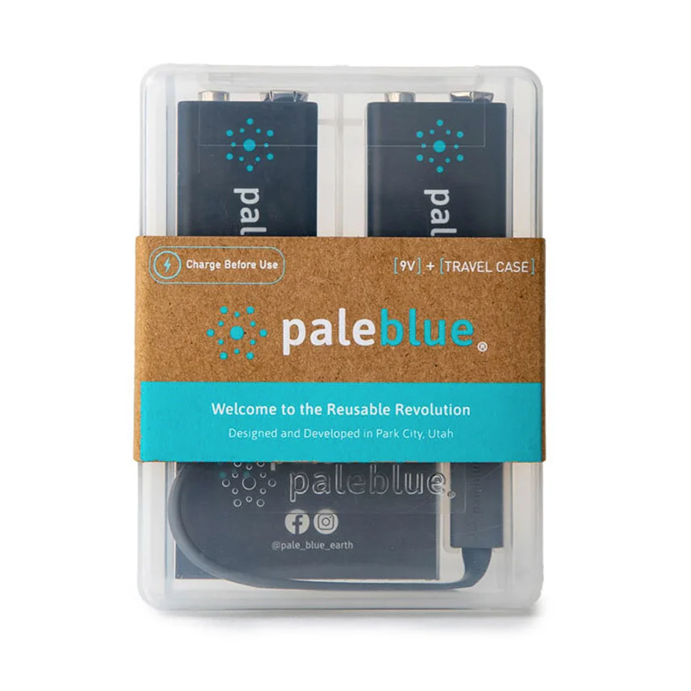 Paleblue 2-Pieces Fast Charging 9V USB Rechargeable Smart Batteries