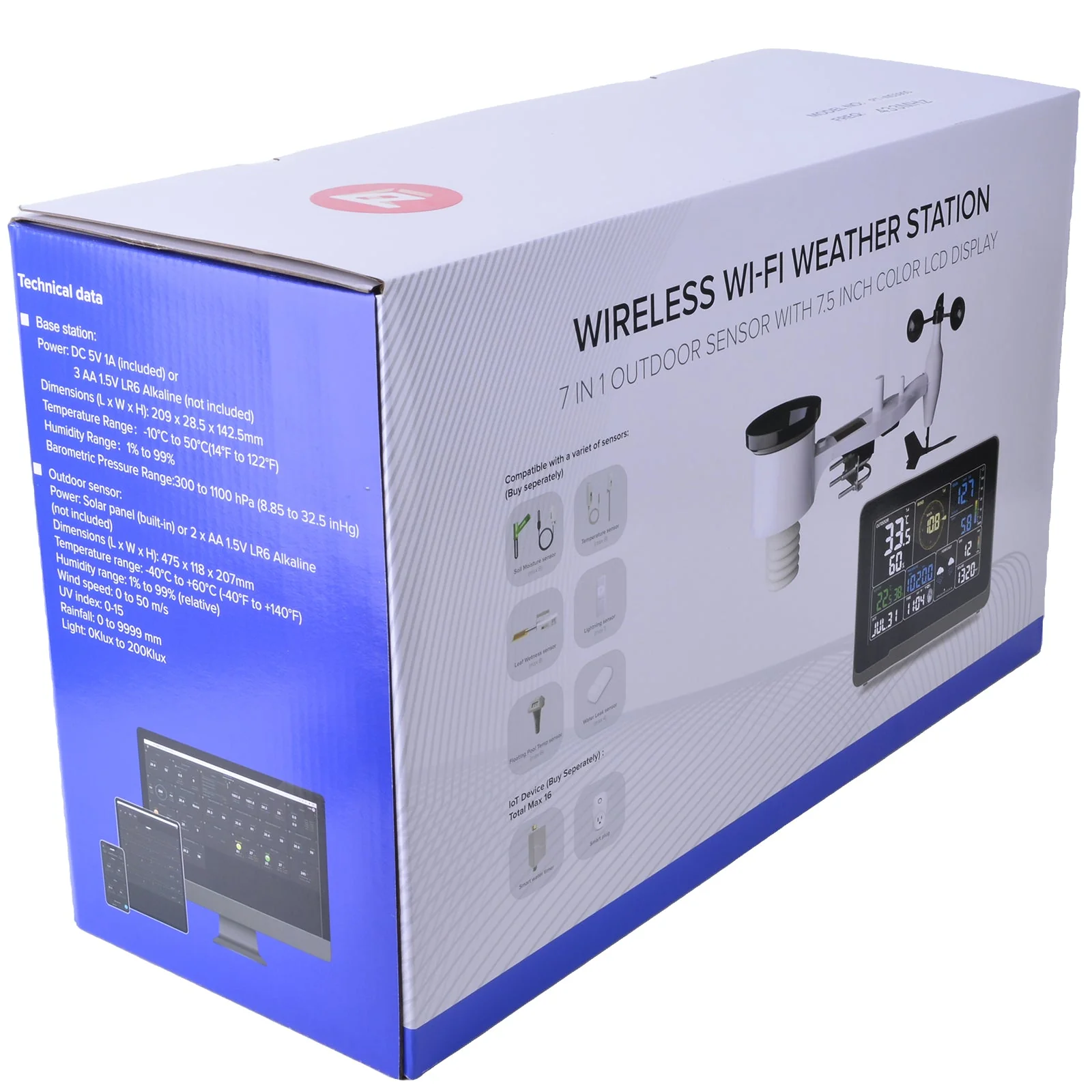 PanTech Gen3 PT-WS3900 IoT Solar Powered WiFi Wireless Weather Station 7.5" Display - Image 10