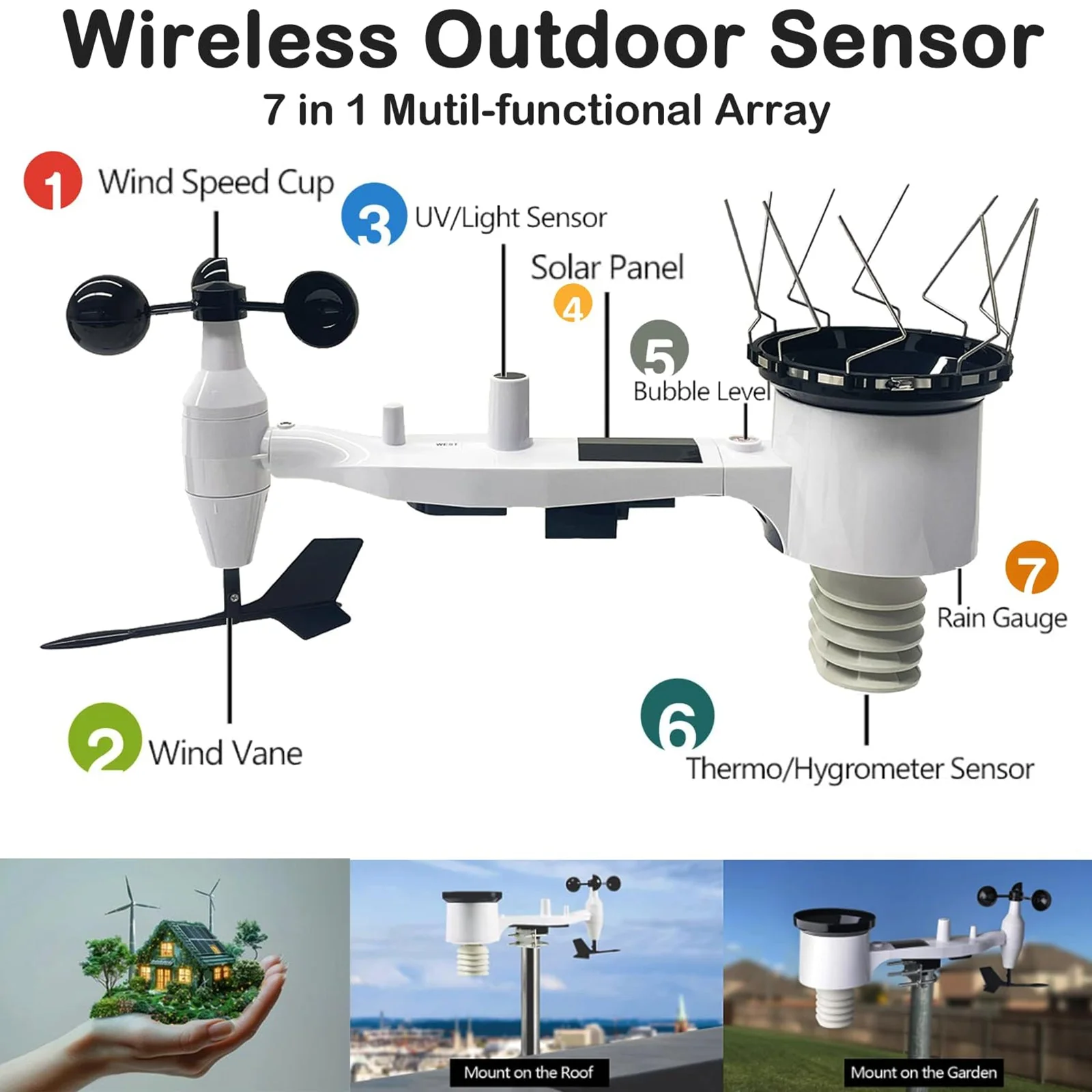 PanTech Gen3 PT-WS3900 IoT Solar Powered WiFi Wireless Weather Station 7.5" Display - Image 3