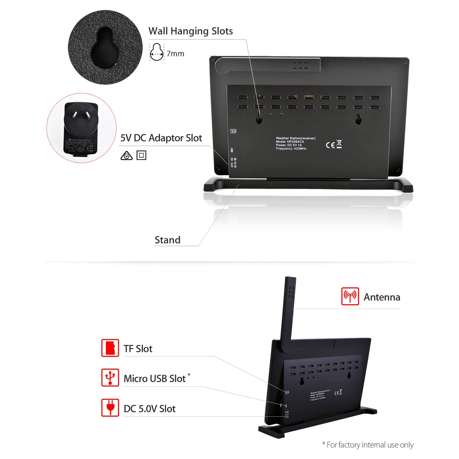 PanTech Gen7 IoT PT-HP2564 Solar Powered WiFi Wireless Weather Station 7" TFT Display - Image 10