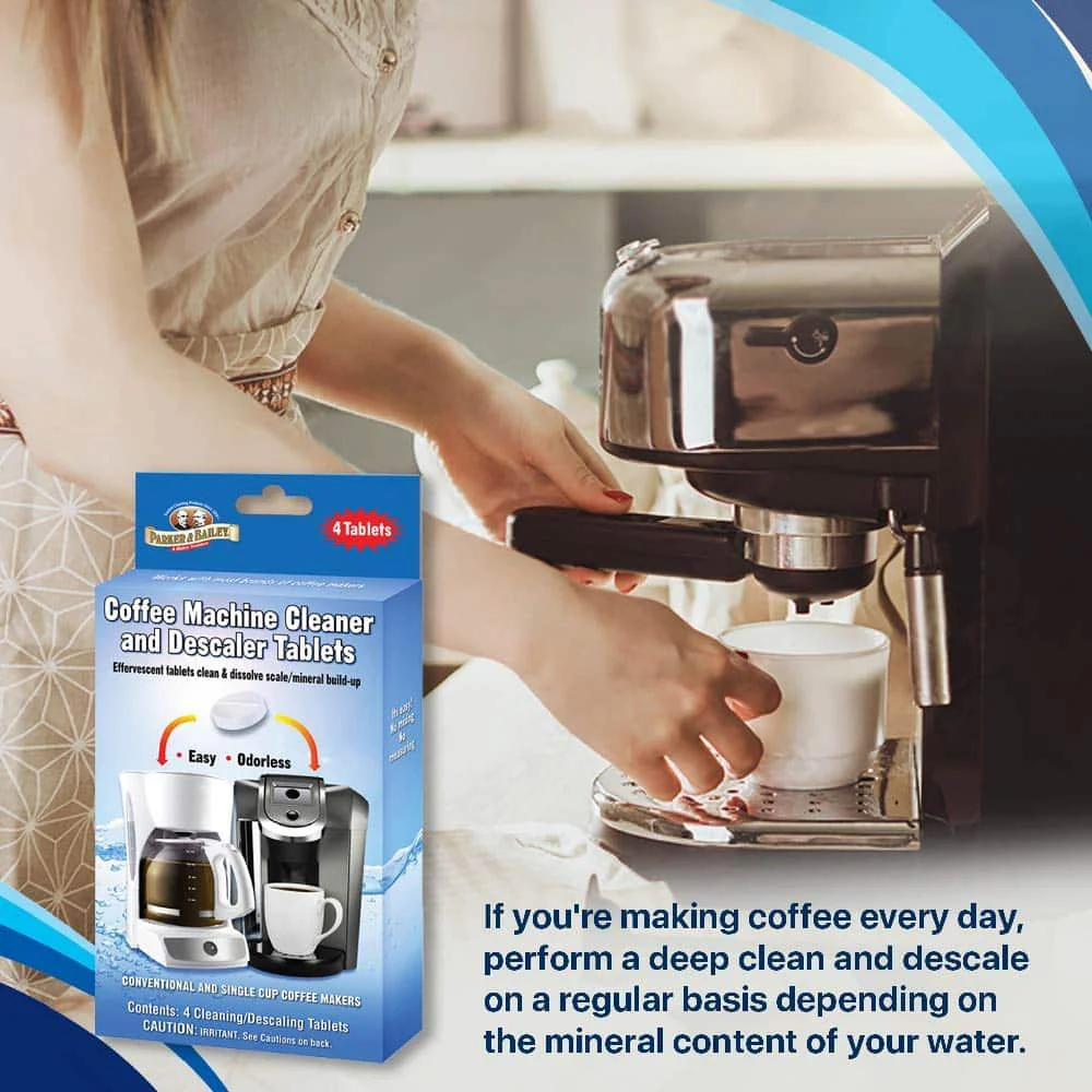 Parker and Bailey 4-Pack Coffee Machine Cleaner and Descaler Tablets - Image 3