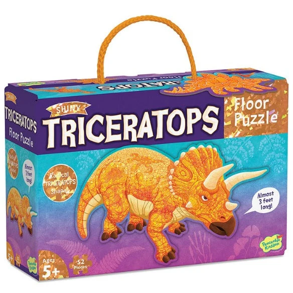 Peaceable Kingdom Floor Puzzle Triceratops 52 Pieces