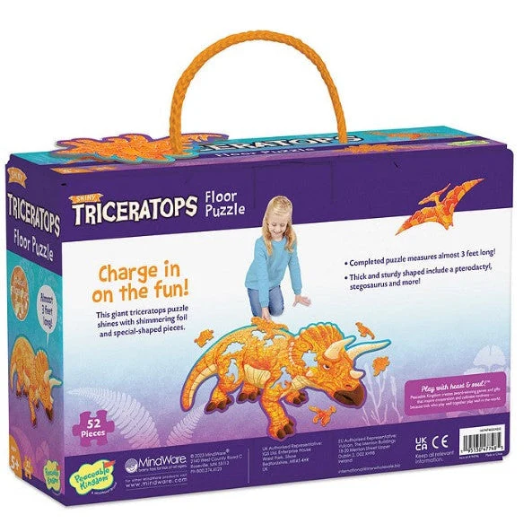 Peaceable Kingdom Floor Puzzle Triceratops 52 Pieces - Image 2