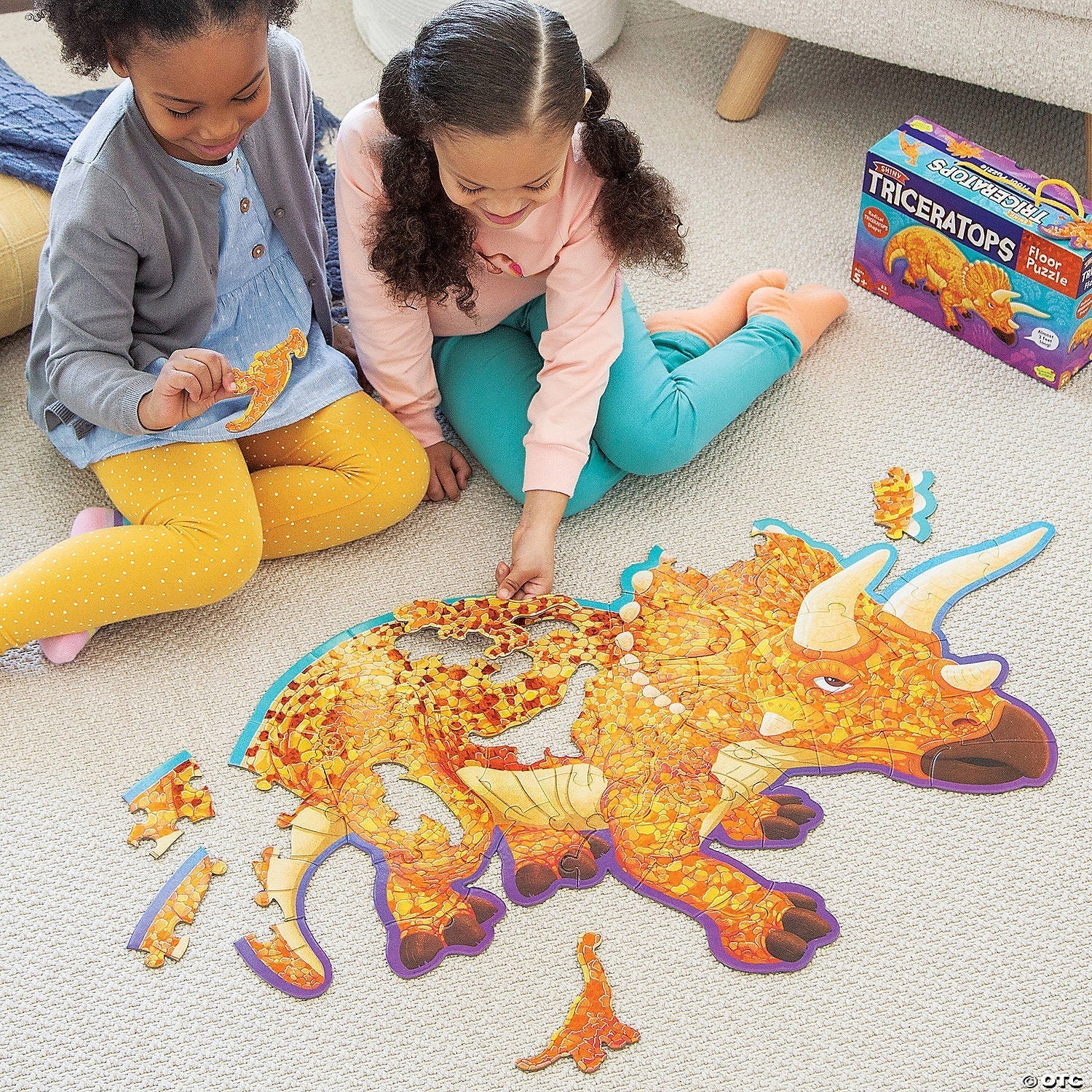 Peaceable Kingdom Floor Puzzle Triceratops 52 Pieces - Image 3