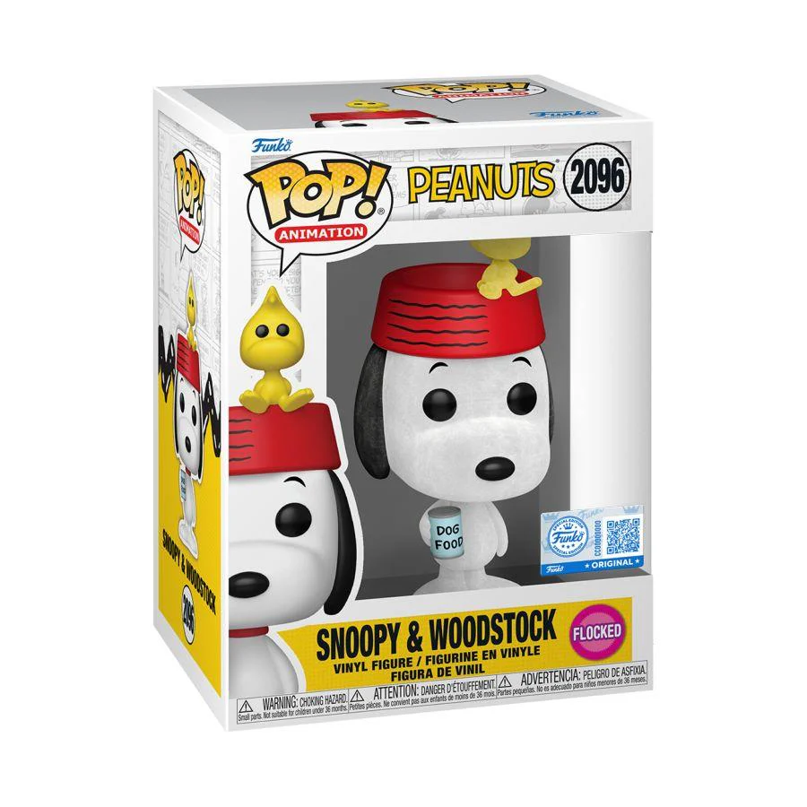 Peanuts - Snoopy with Woodstock Flocked Pop! Vinyl - Image 2