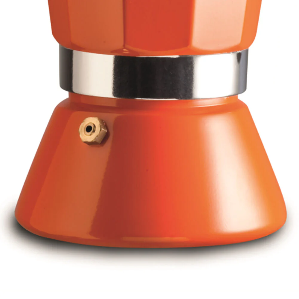 Pezzetti Bellexpress Aluminium 6-Cup Stovetop Induction Coffee Maker Orange - Image 3