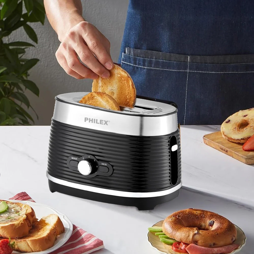 Philex 2-Slice Retro Electric Bread Toaster 815W (Black) - Image 5