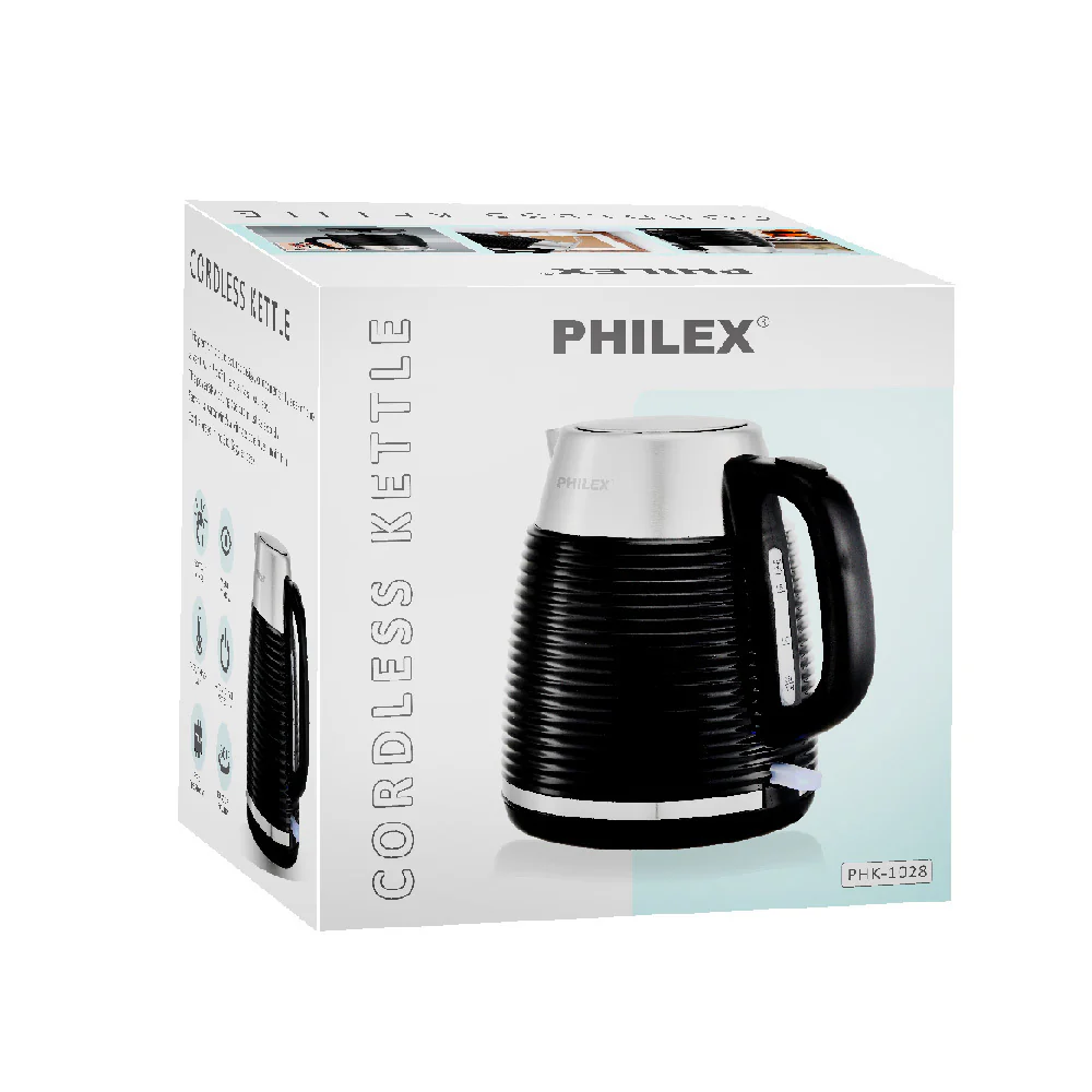 Philex 240V Cordless Stainless Steel Electric Kettle (Black) - Image 2