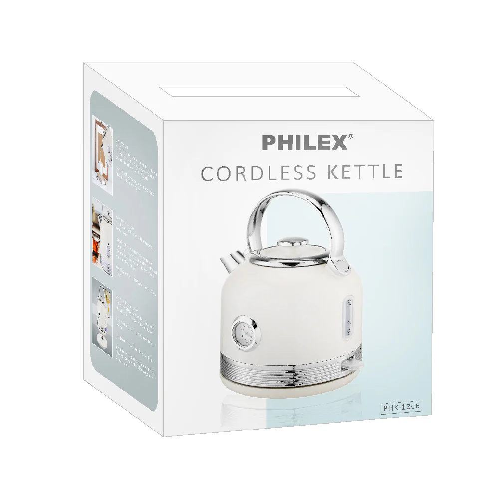 Philex 240V Cordless Stainless Steel Electric Kettle (White) - Image 2
