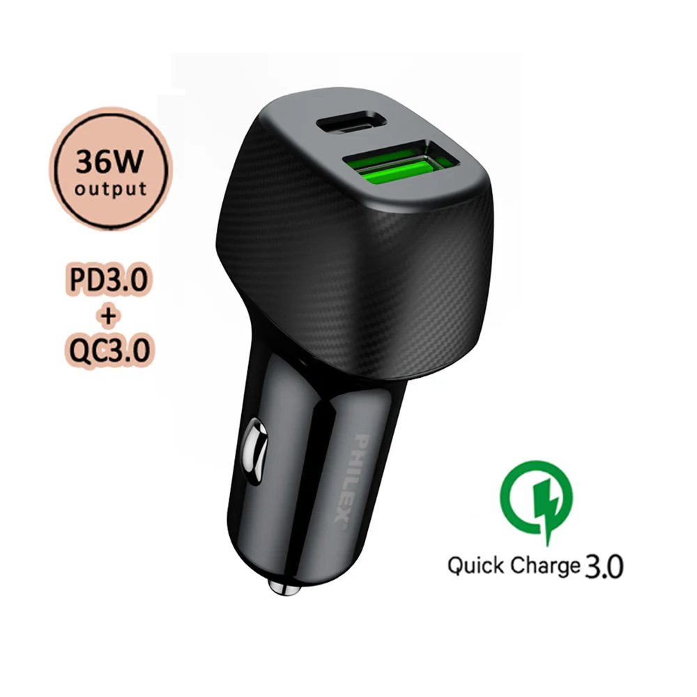 Philex Dual Outlet Quick Car Charger - Image 2