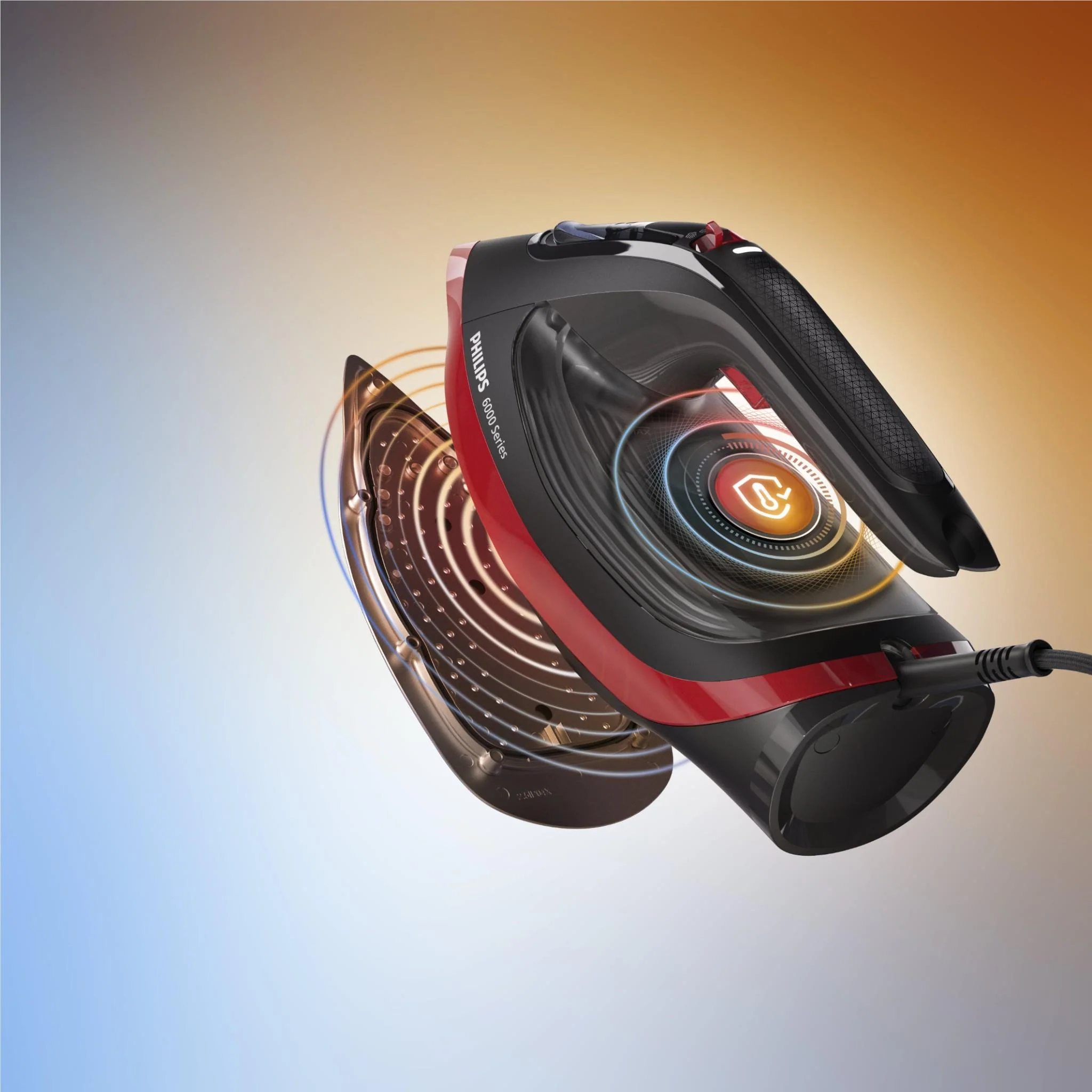 Philips OptimalTEMP 6000 Series Steam Iron (Red/Black) - Image 5