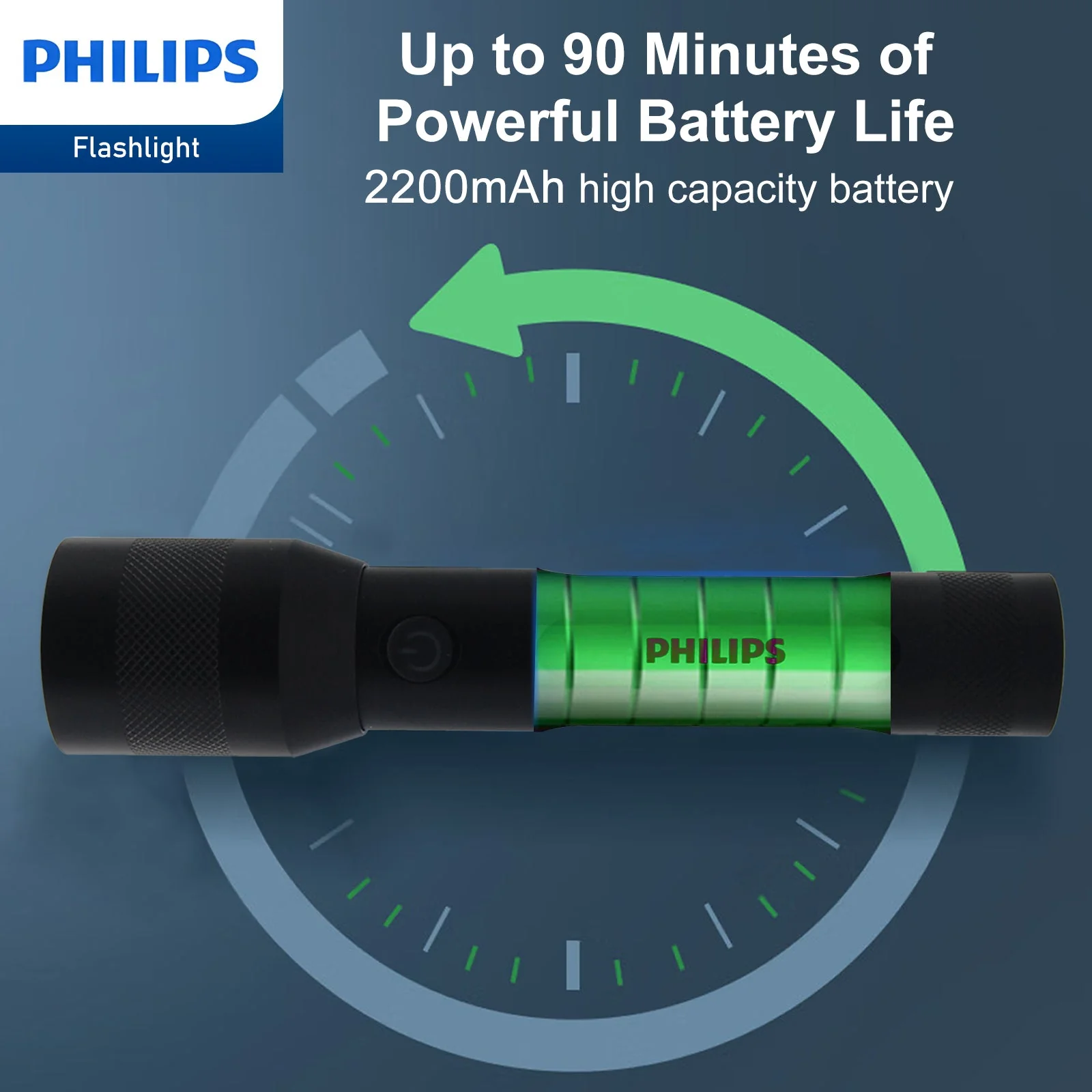Philips Rechargeable LED 1000 Lumens Flashlight with Adjustable Focus (Black) - Image 5