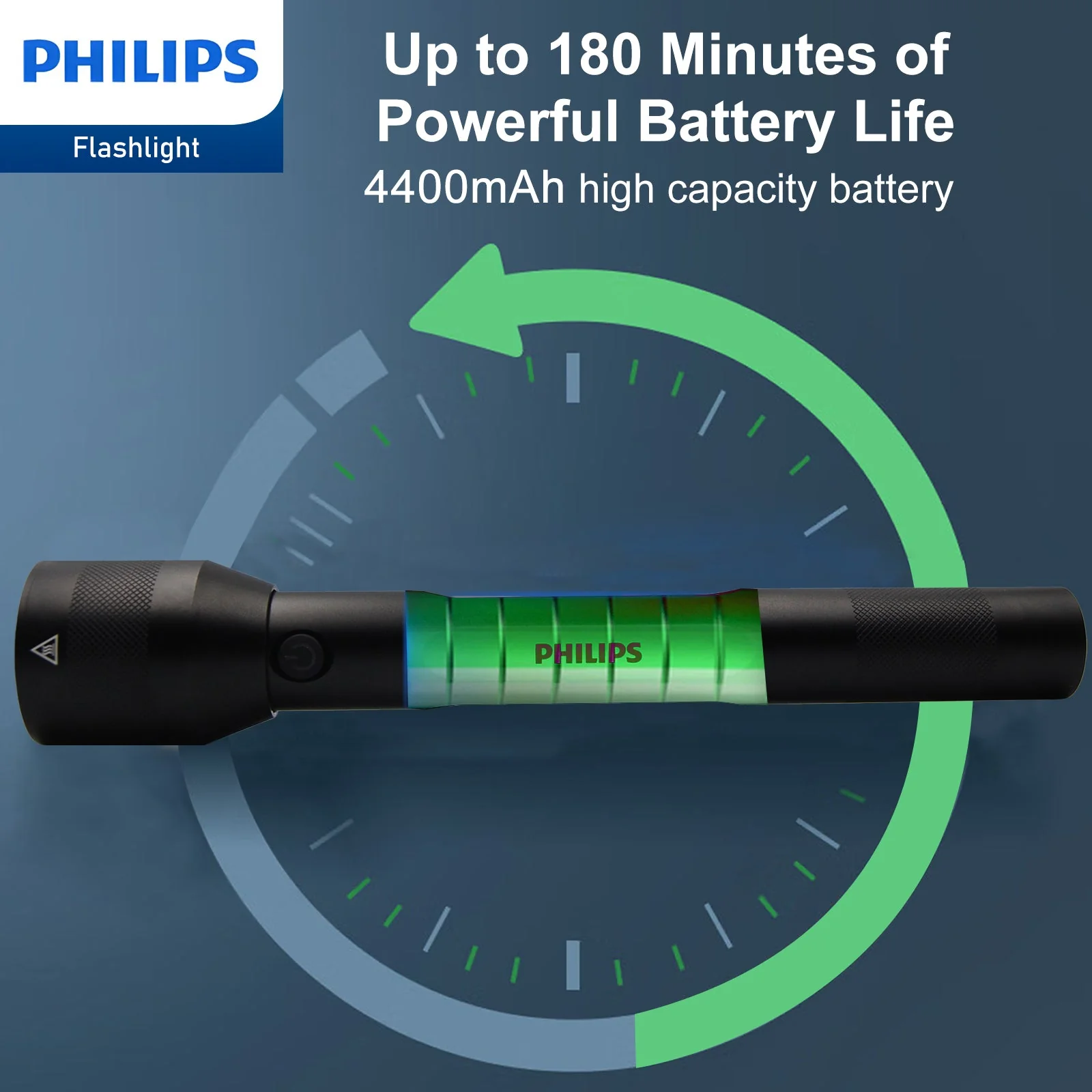 Philips SFL3602R Rechargeable LED Flashlight 1000 Lumens (Black) - Image 5