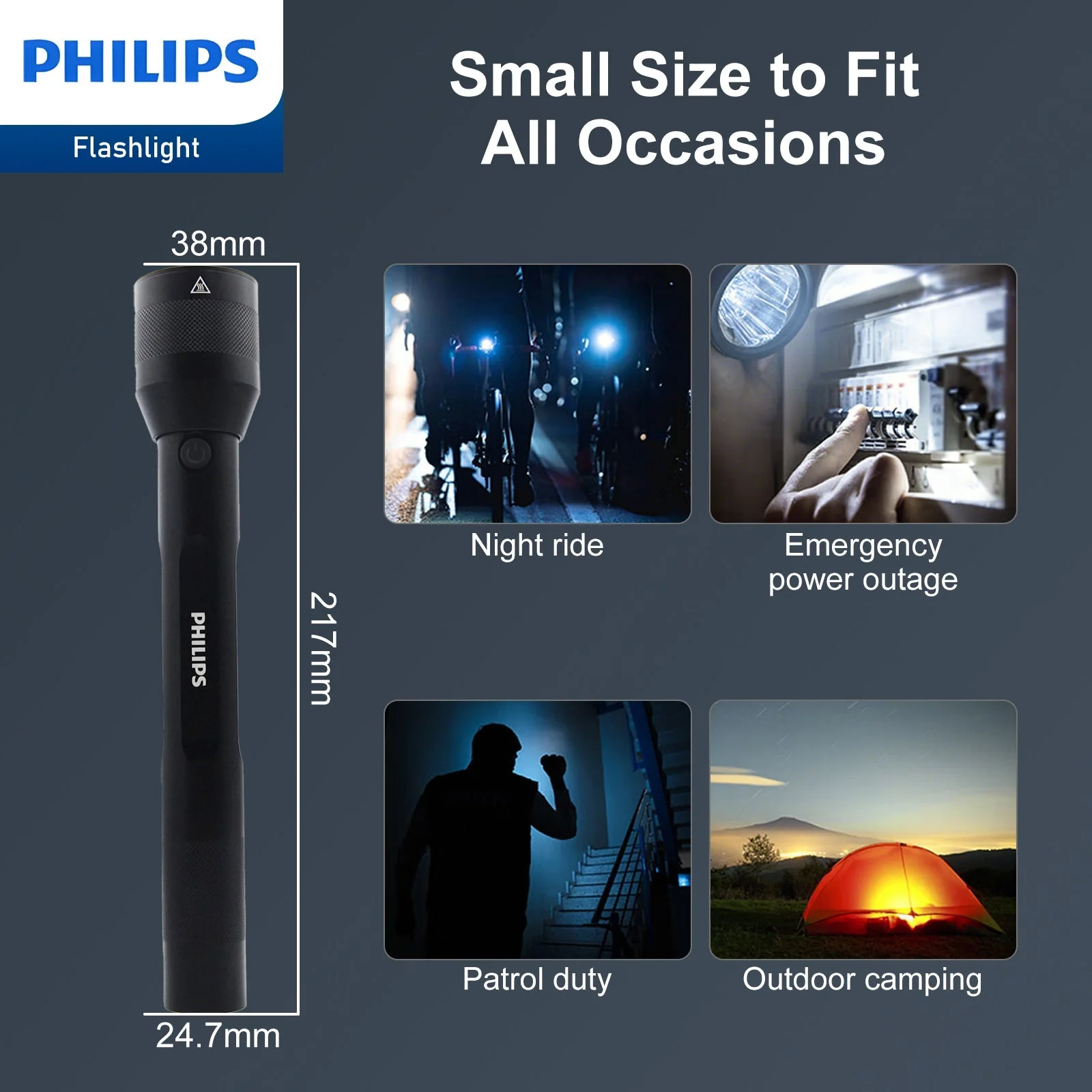 Philips SFL3602R Rechargeable LED Flashlight 1000 Lumens (Black) - Image 9