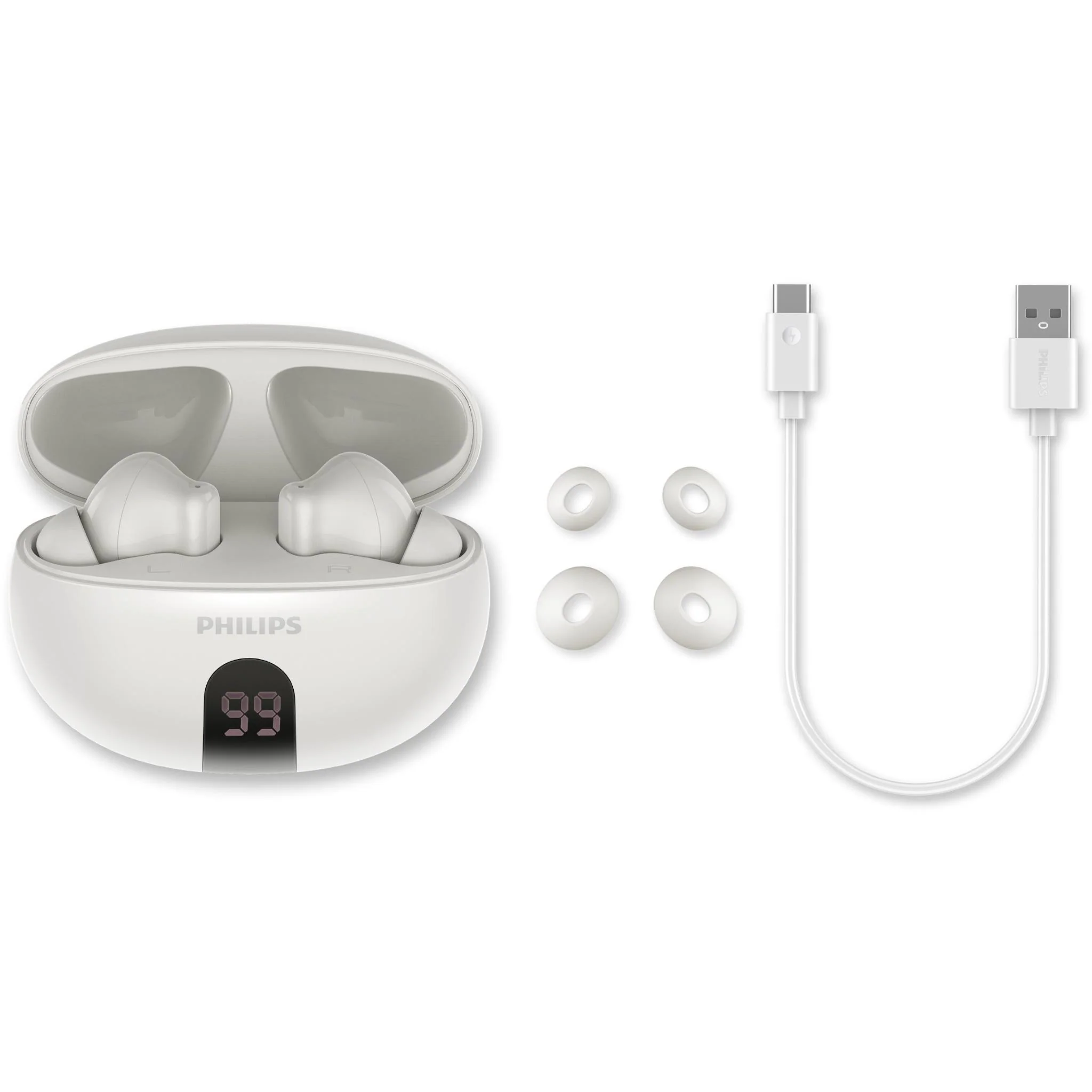 Philips TAT3559 True Wireless ANC Earbuds (White) - Image 6