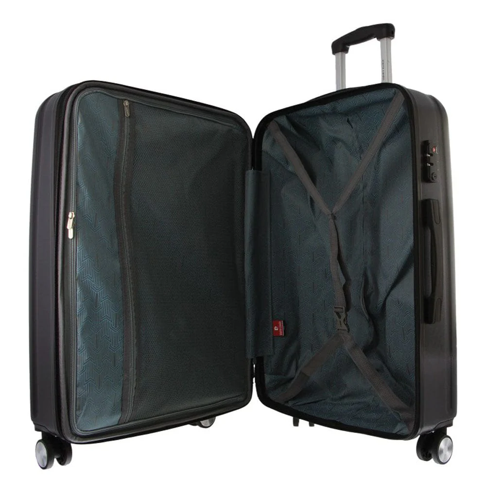Pierre Cardin 4 Wheel Medium Hard-Shell TSA Lock Travel Luggage 70cm Black - Image 2