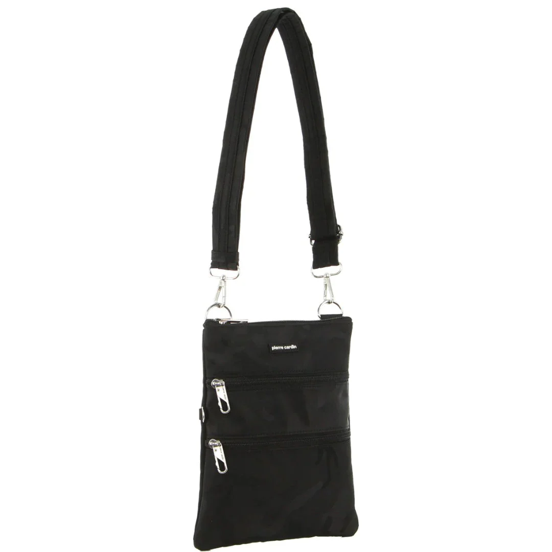 Pierre Cardin Anti-Theft Cross Body Bag - Black/Camo - Image 2