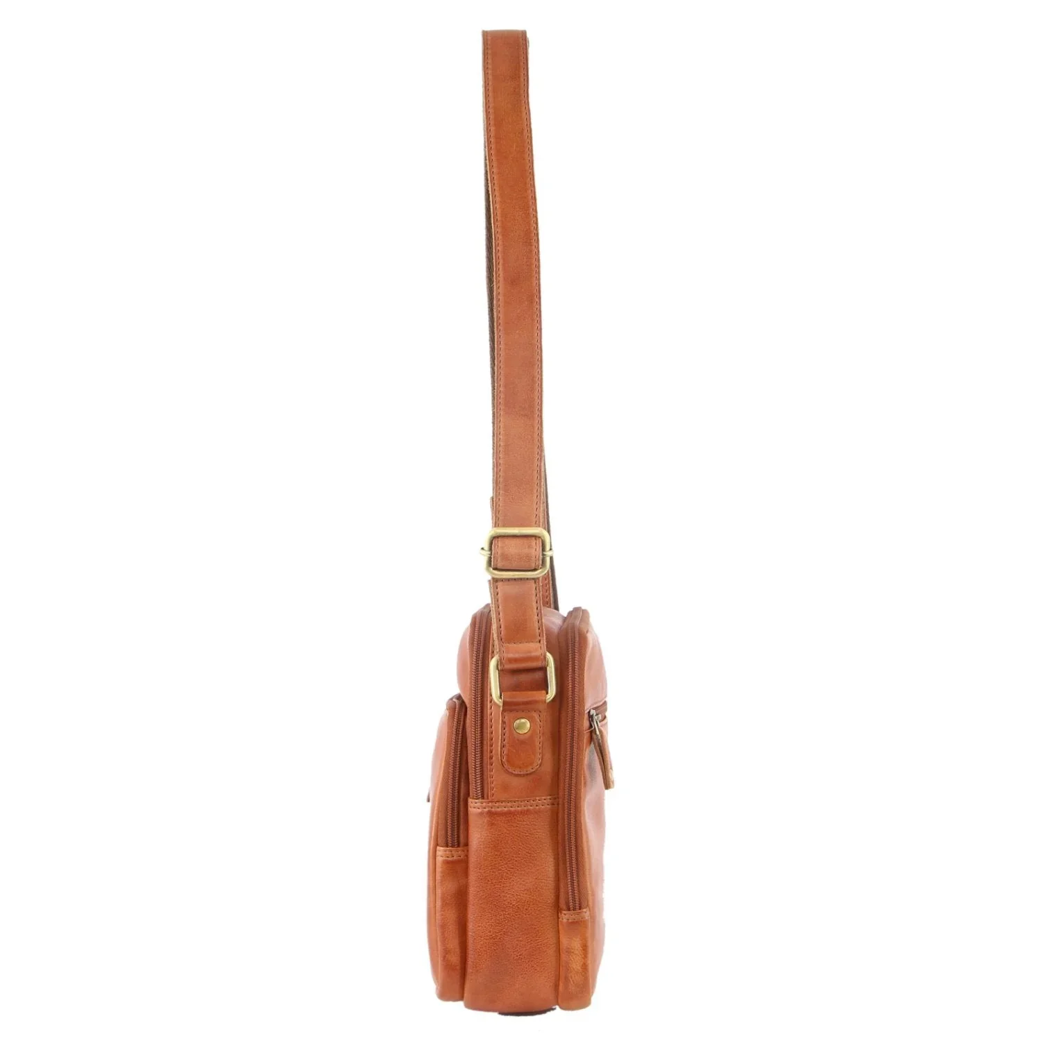 Pierre Cardin Cross Body Bag Unisex Sling Shoulder Messenger Travel - Cognac - Image 4