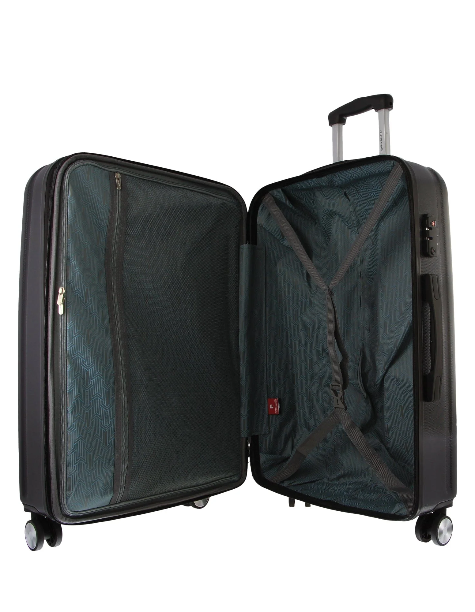Pierre Cardin Medium Hard-Shell Suitcase & Mini Beauty Case Set w/ Tag Black - Image 10