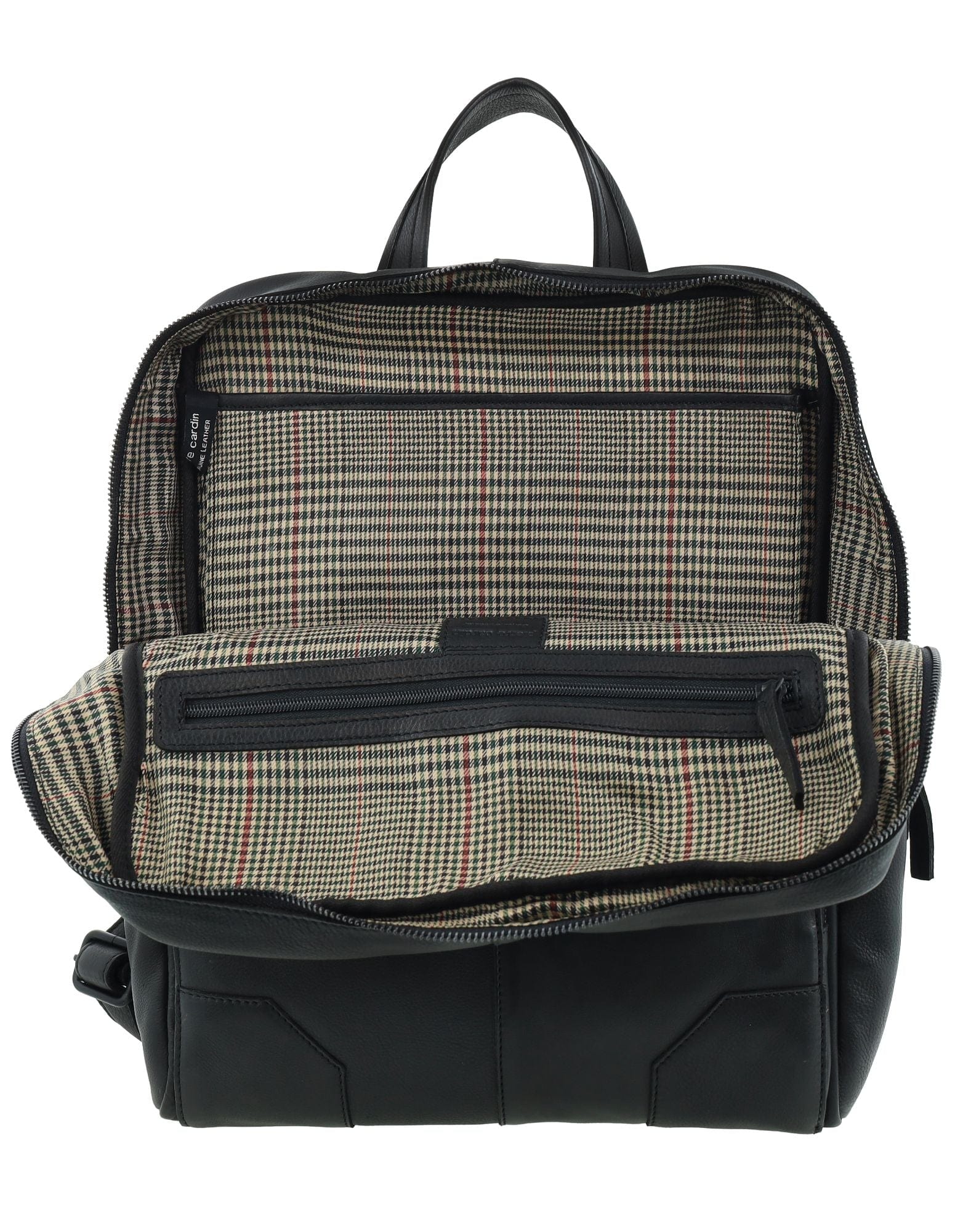 Pierre Cardin Men's Italian Leather Sleek Laptop Backpack Bag 33x40cm Black - Image 7