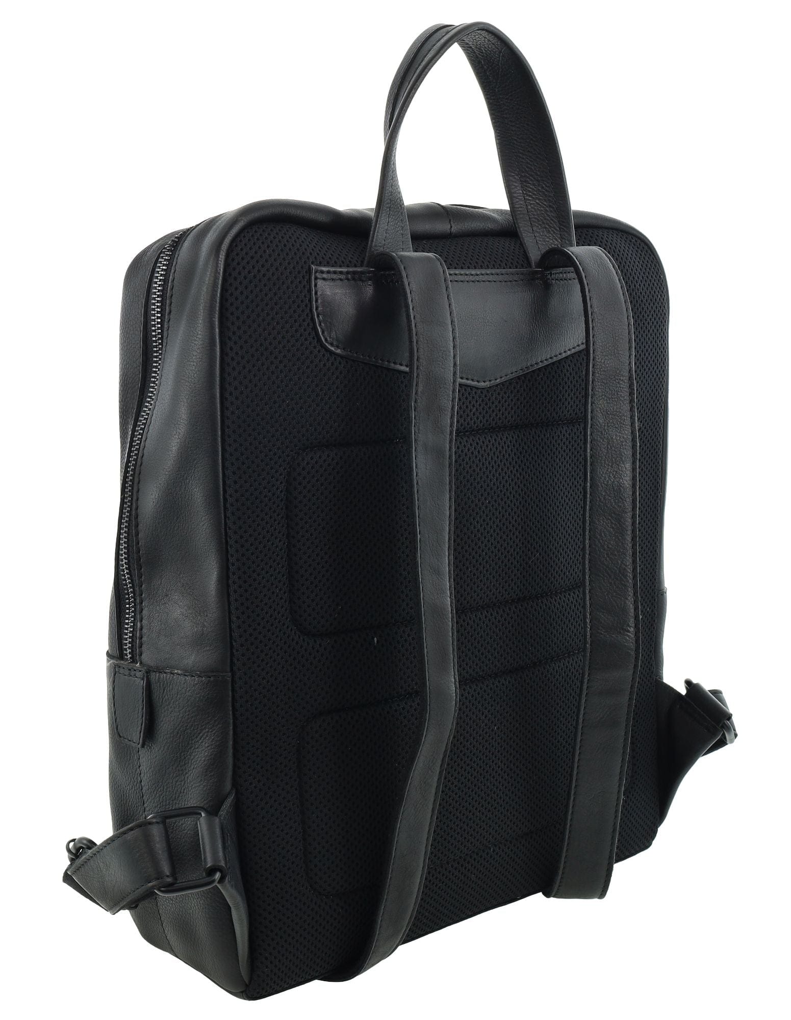Pierre Cardin Men's Italian Leather Sleek Laptop Backpack Bag 33x40cm Black - Image 9