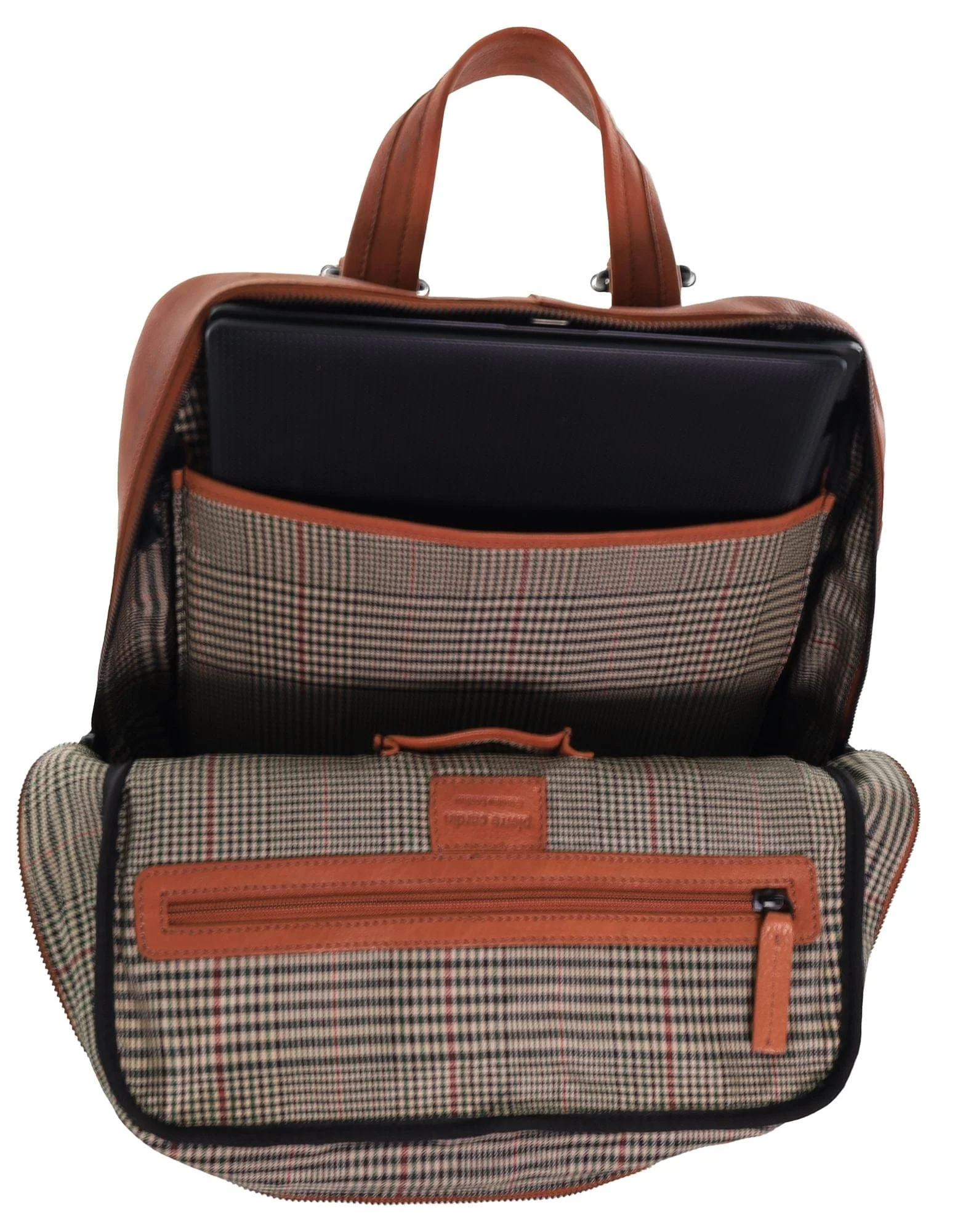 Pierre Cardin Men's Italian Leather Sleek Laptop Backpack Bag 33x40cm Cognac - Image 7