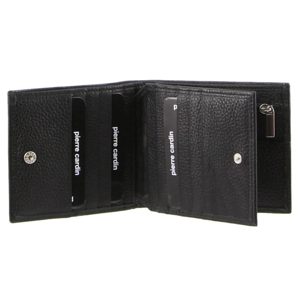 Pierre Cardin Men's Italian Leather Tri-Fold Protected RFID Wallet 11cm Black - Image 2