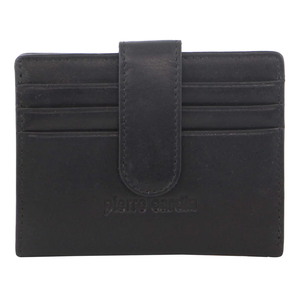 Pierre Cardin Men's Leather Bi-Fold Card Holder/Wallet 10cm Black