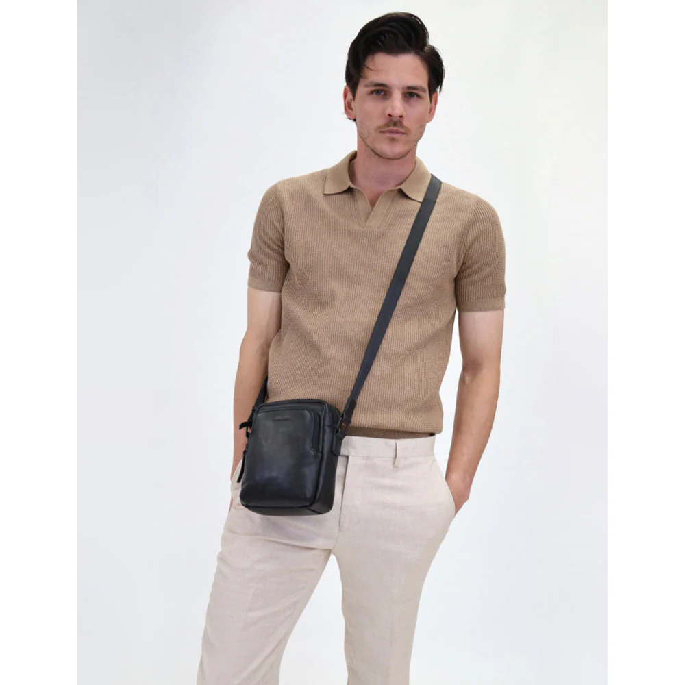 Pierre Cardin Men's Leather Classic Shoulder Crossbody Bag 18x19cm Black - Image 9