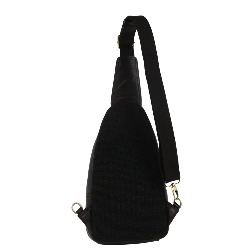 Pierre Cardin Men's Leather Crossbody Sling Bag w/ Adjustable Strap 20cm Black - Image 4
