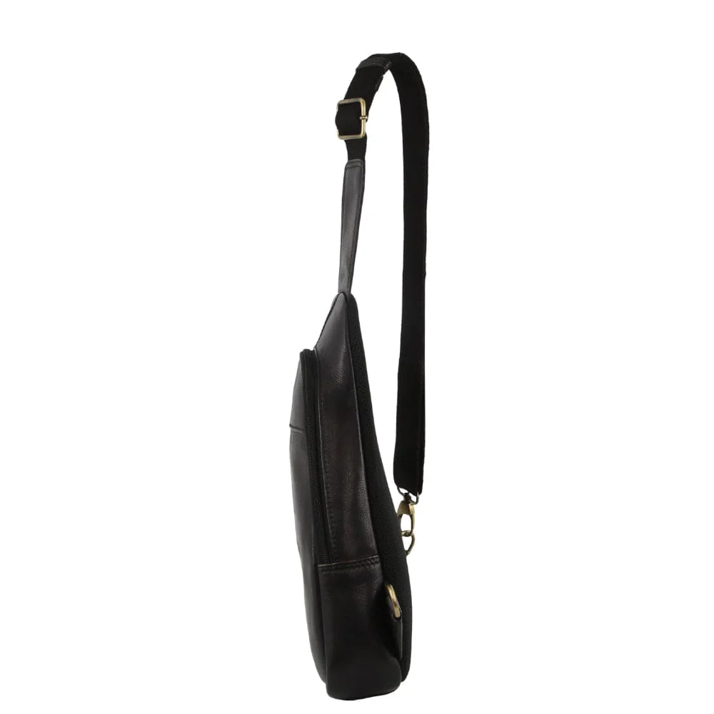 Pierre Cardin Men's Leather Crossbody Sling Bag w/ Adjustable Strap 20cm Black - Image 6