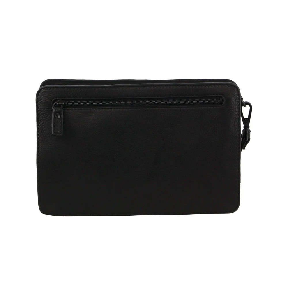 Pierre Cardin Men's Leather Multi Compartment Organiser Bag 25x17cm Black - Image 3