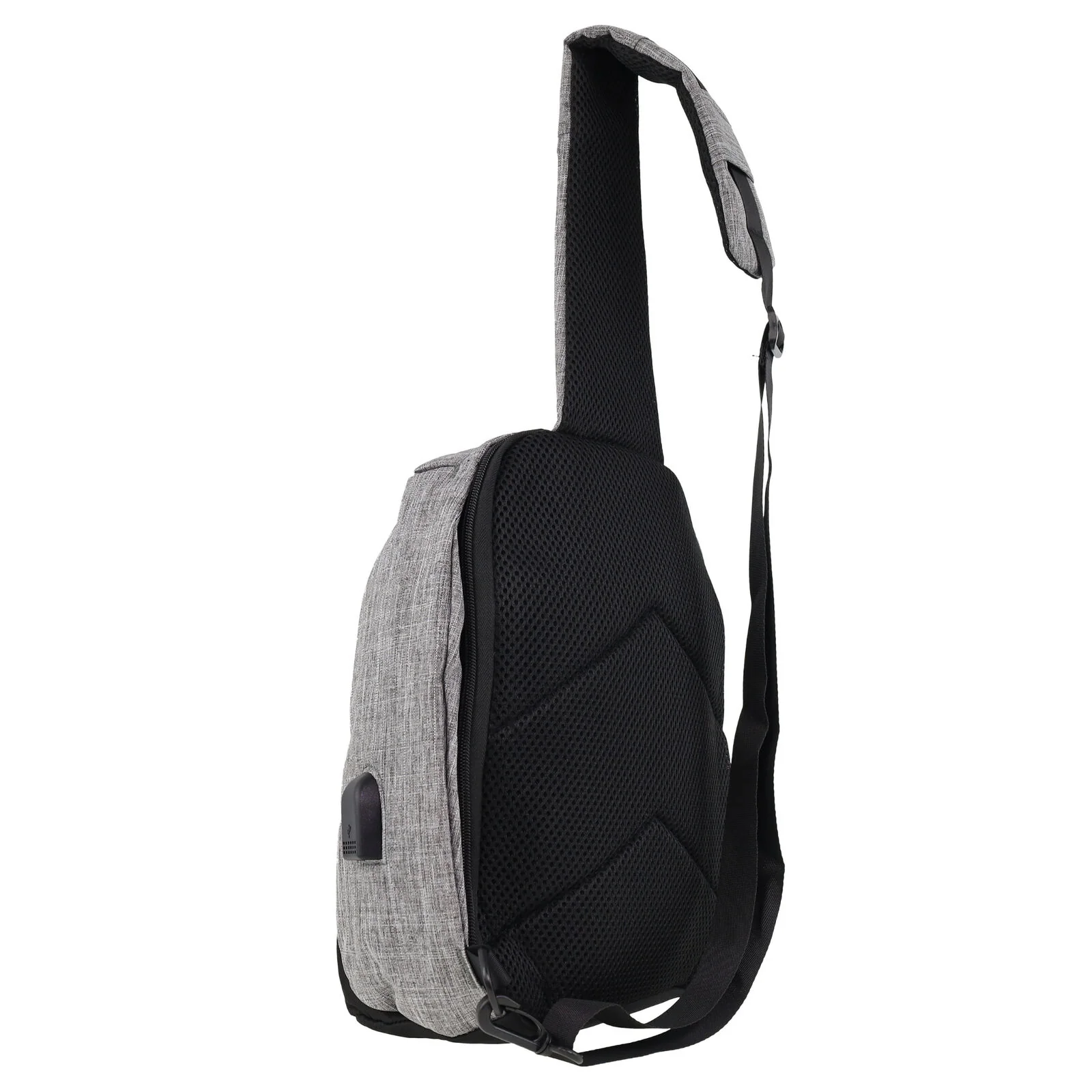 Pierre Cardin Mens Nylon Sling Bag - Grey/Black - Image 5