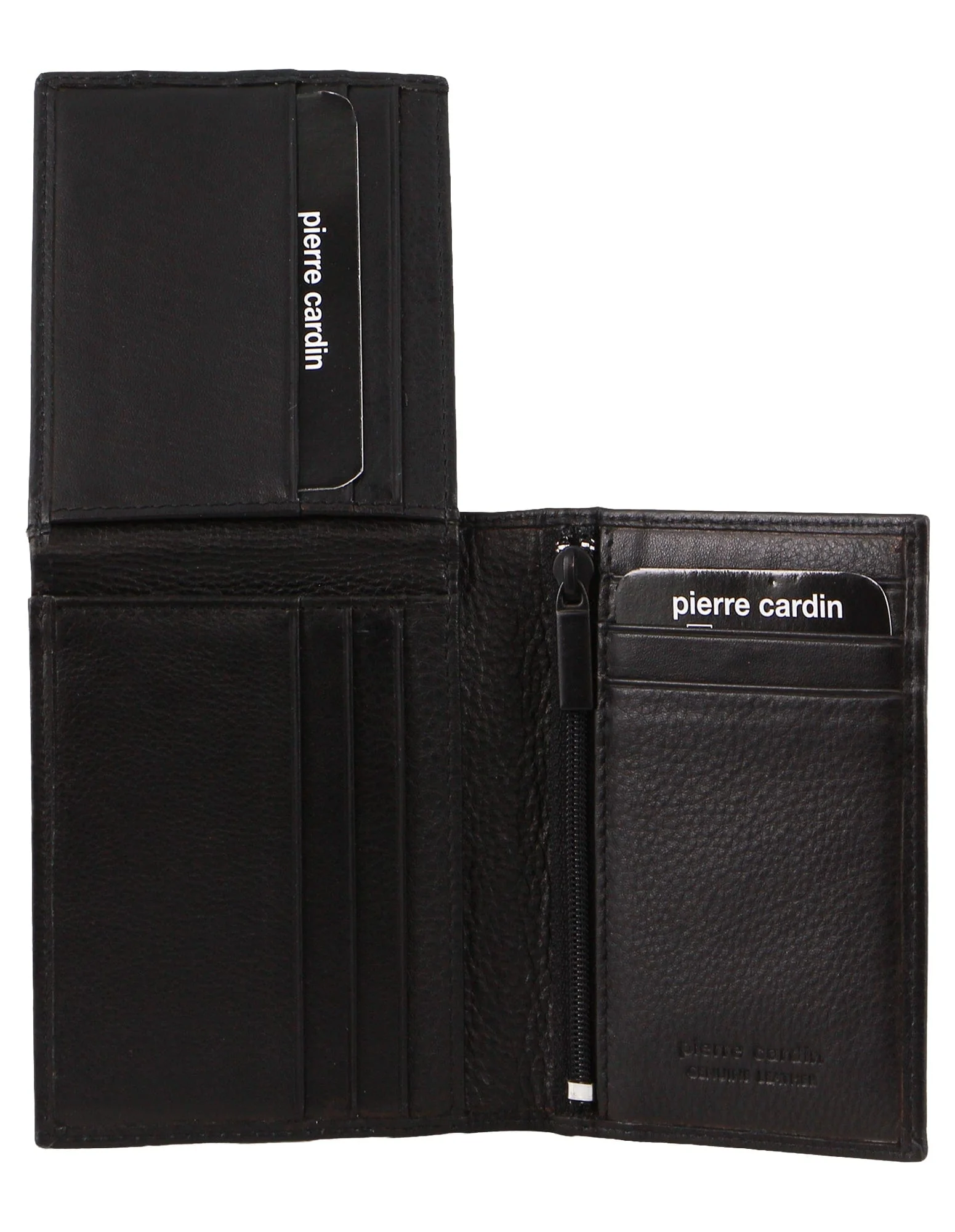 Pierre Cardin Men's Rustic Leather Bi-Fold Flap Protected RFID Wallet Black - Image 5