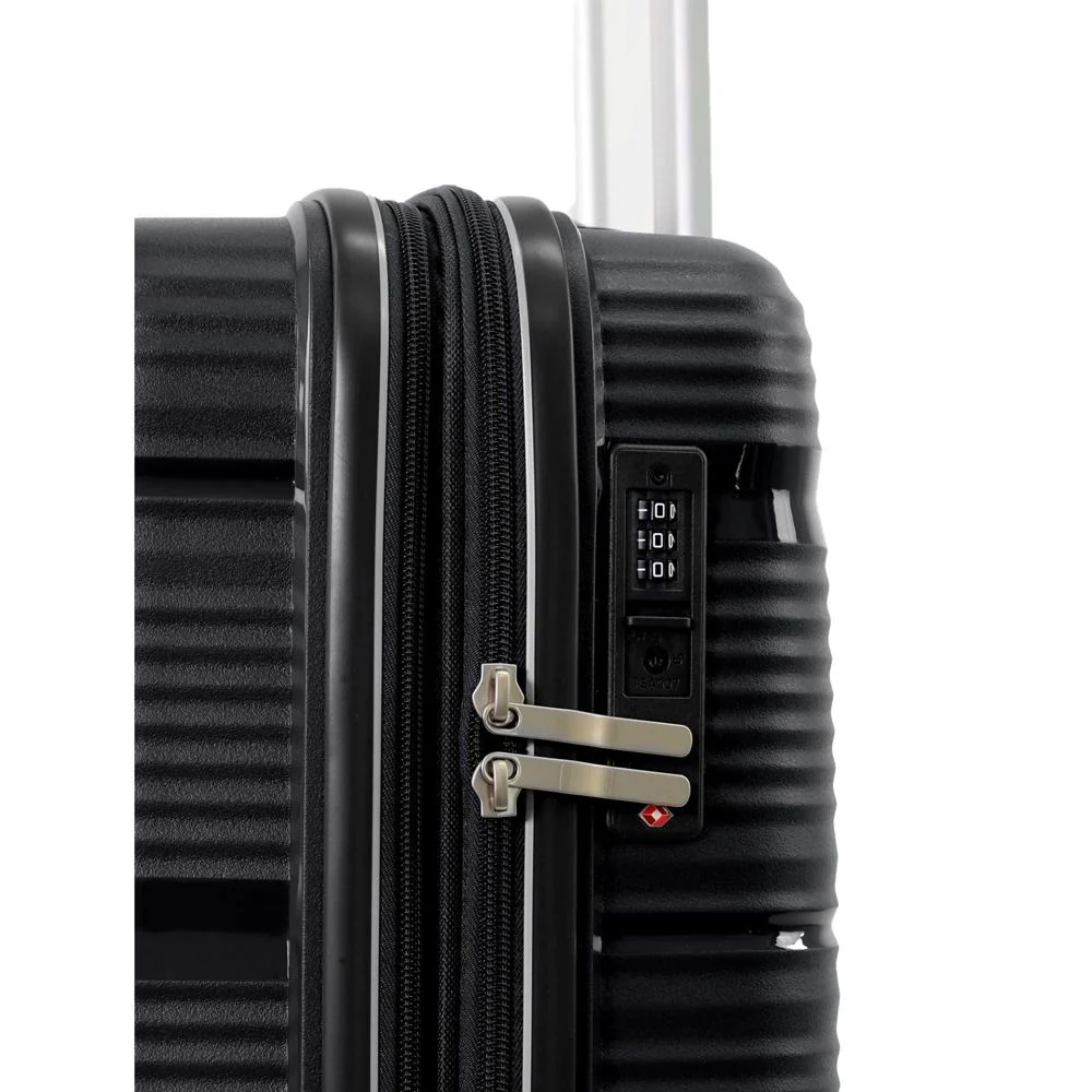 Pierre Cardin Normandy Cabin 55L Hard Shell Case Suitcase Travel Luggage Black - Image 4