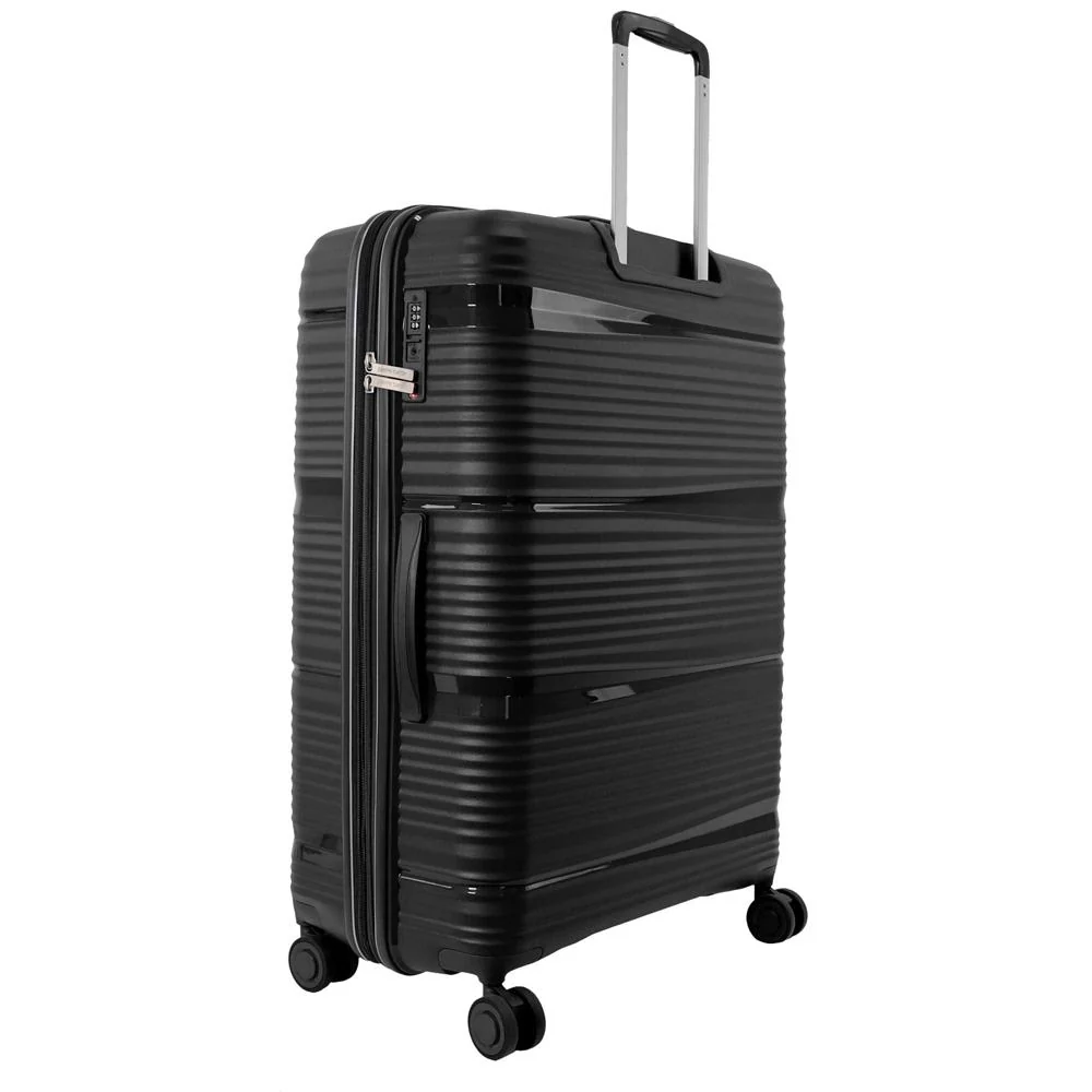 Pierre Cardin Normandy Large 123L Hard Shell Case Suitcase Travel Luggage Black - Image 3