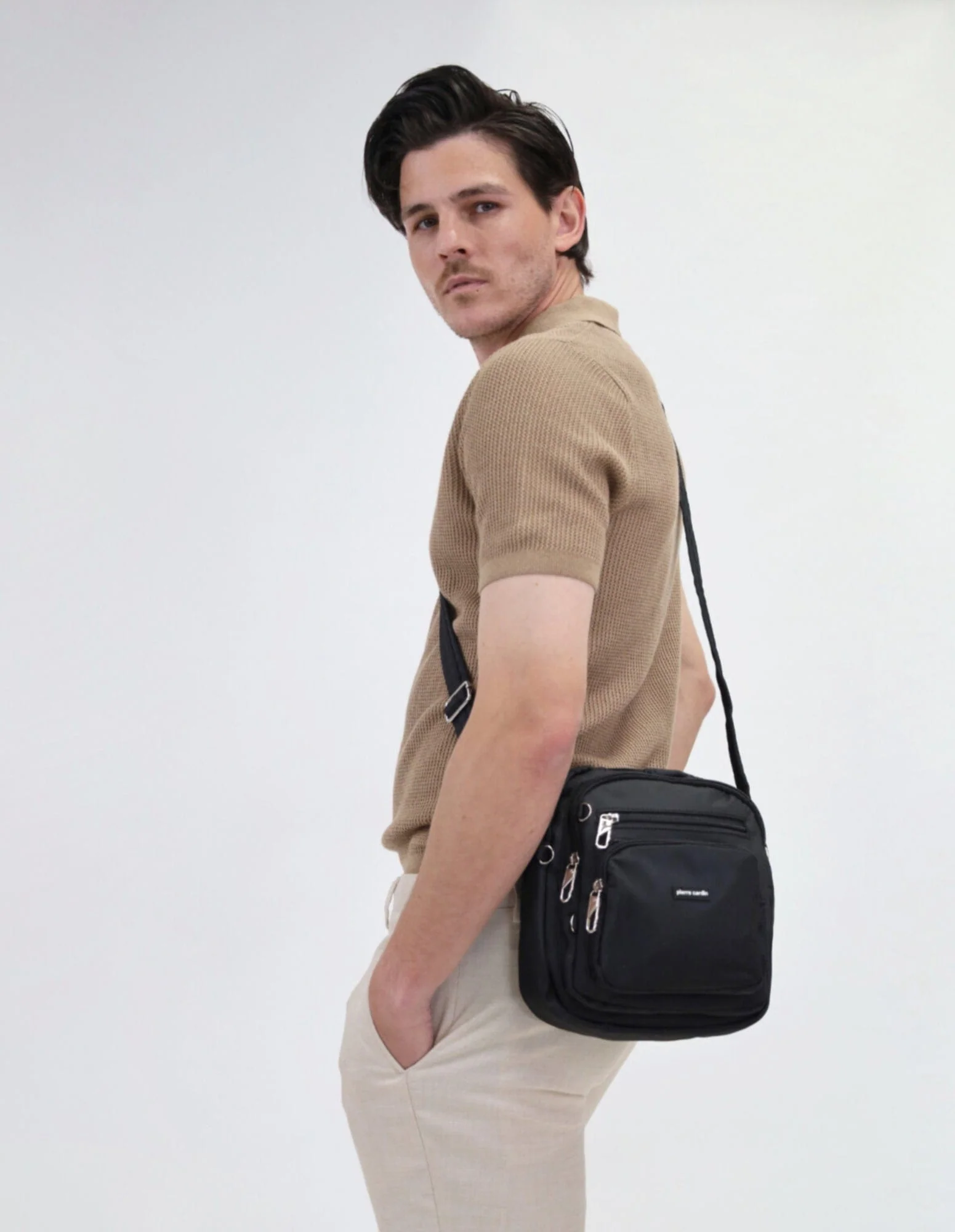 Pierre Cardin RFID Anti-Theft Crossbody Bag (Black) - Image 4