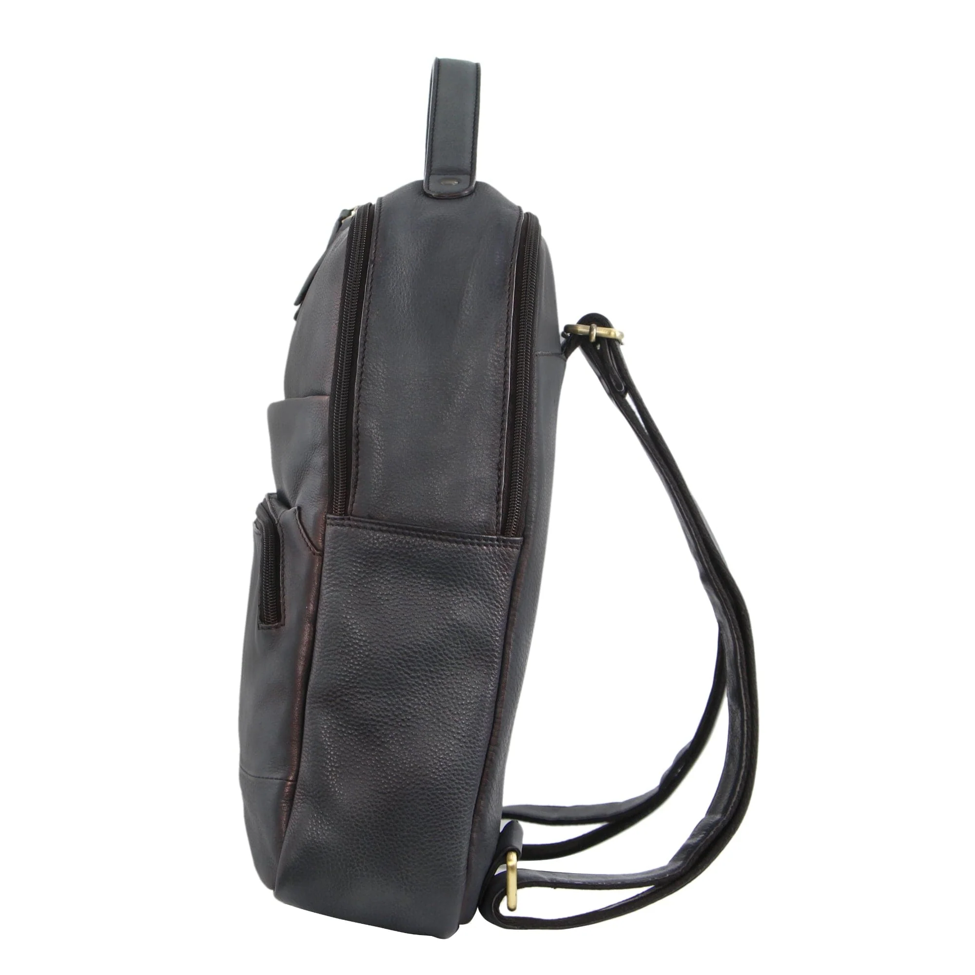 Pierre Cardin Rustic Leather Business Backpack/Computer Bag 30x36cm Black - Image 4