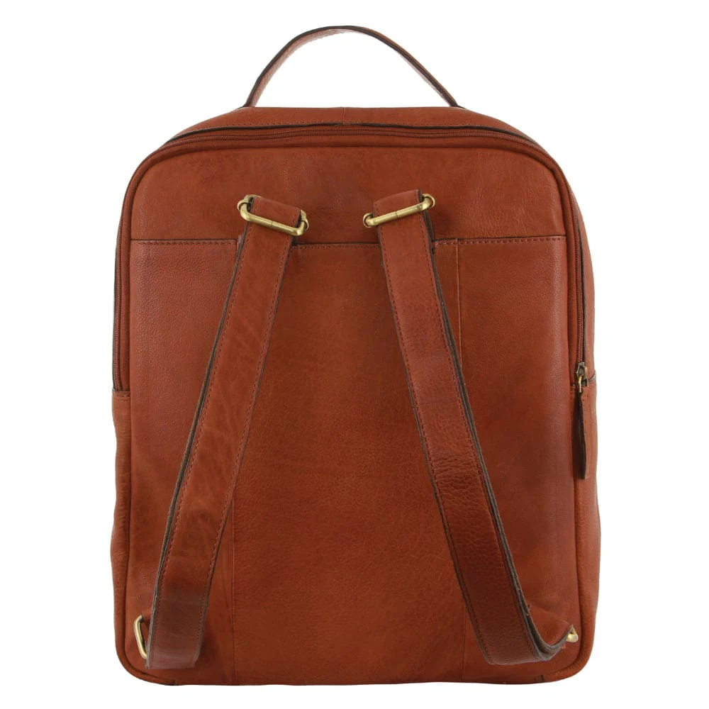 Pierre Cardin Rustic Leather Business Backpack/Computer Bag 30x36cm Cognac - Image 4